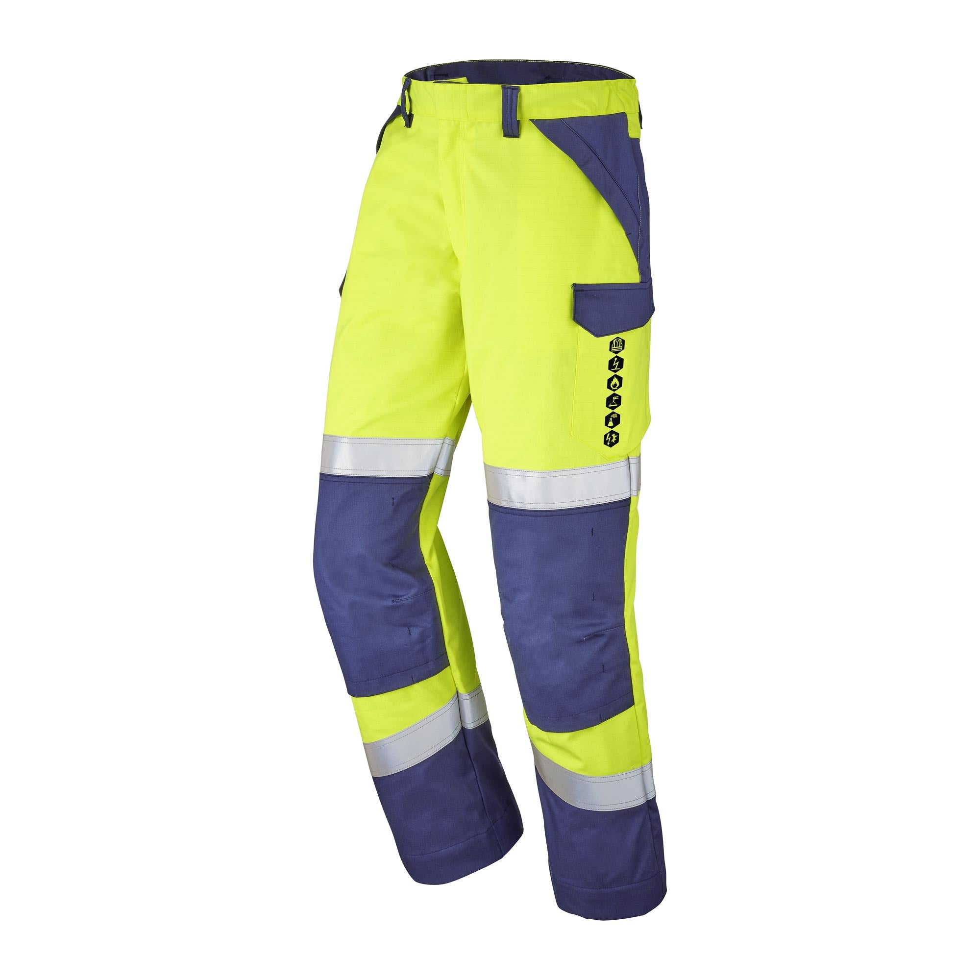 Pantalon BAYO PI Jaune Fluo / Bleu Marine Multirisques de la marque Cepovett Safety - Photo 3/4
