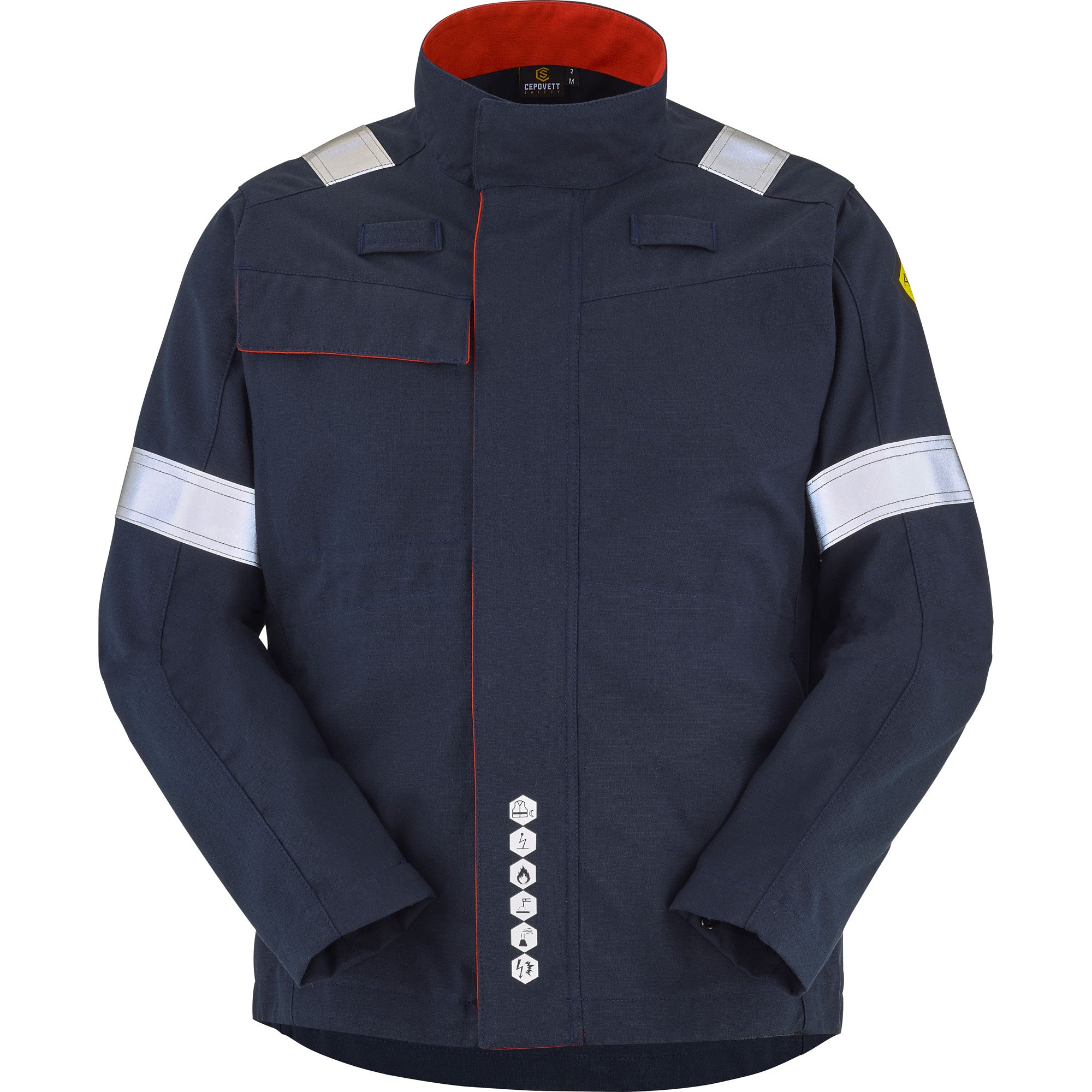 Blouson COLIMA Marine / Rouge Multirisques de la marque Cepovett Safety - Photo face