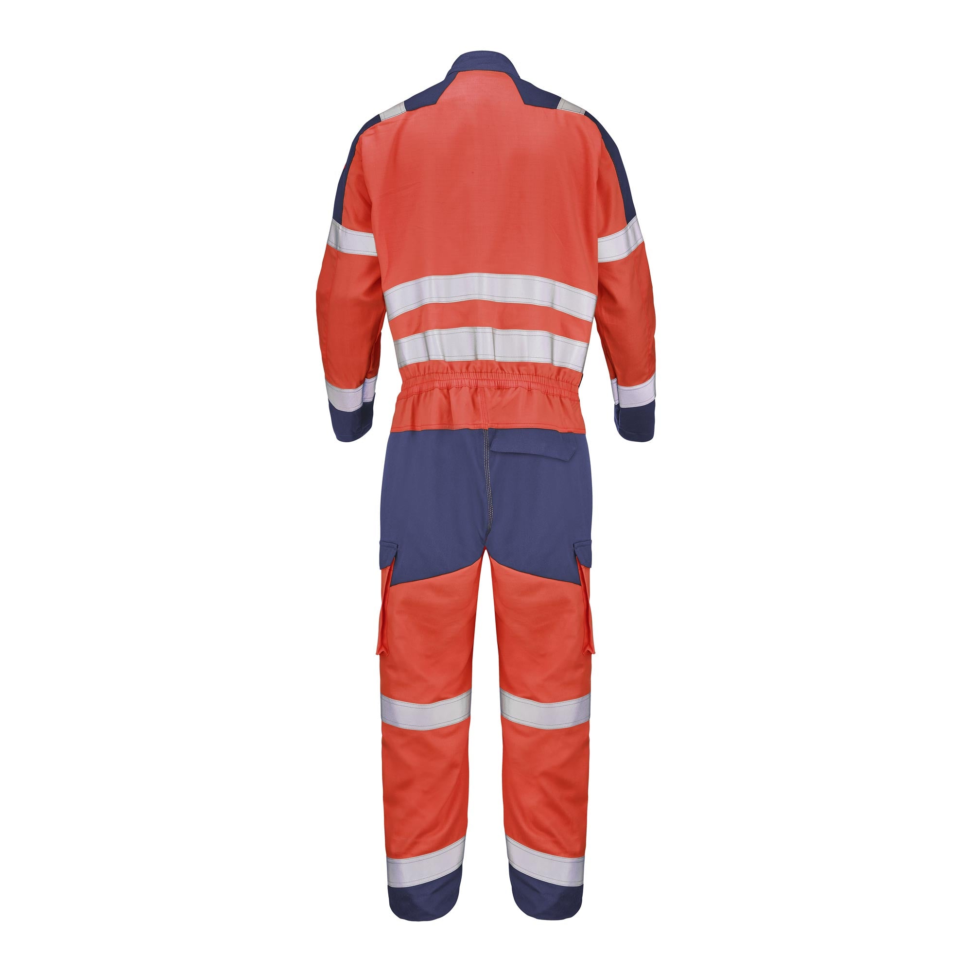 Combinaison 2 zip CONDOR Rouge Fluo / Bleu Marine Multirisques de la marque Cepovett Safety - Photo dos