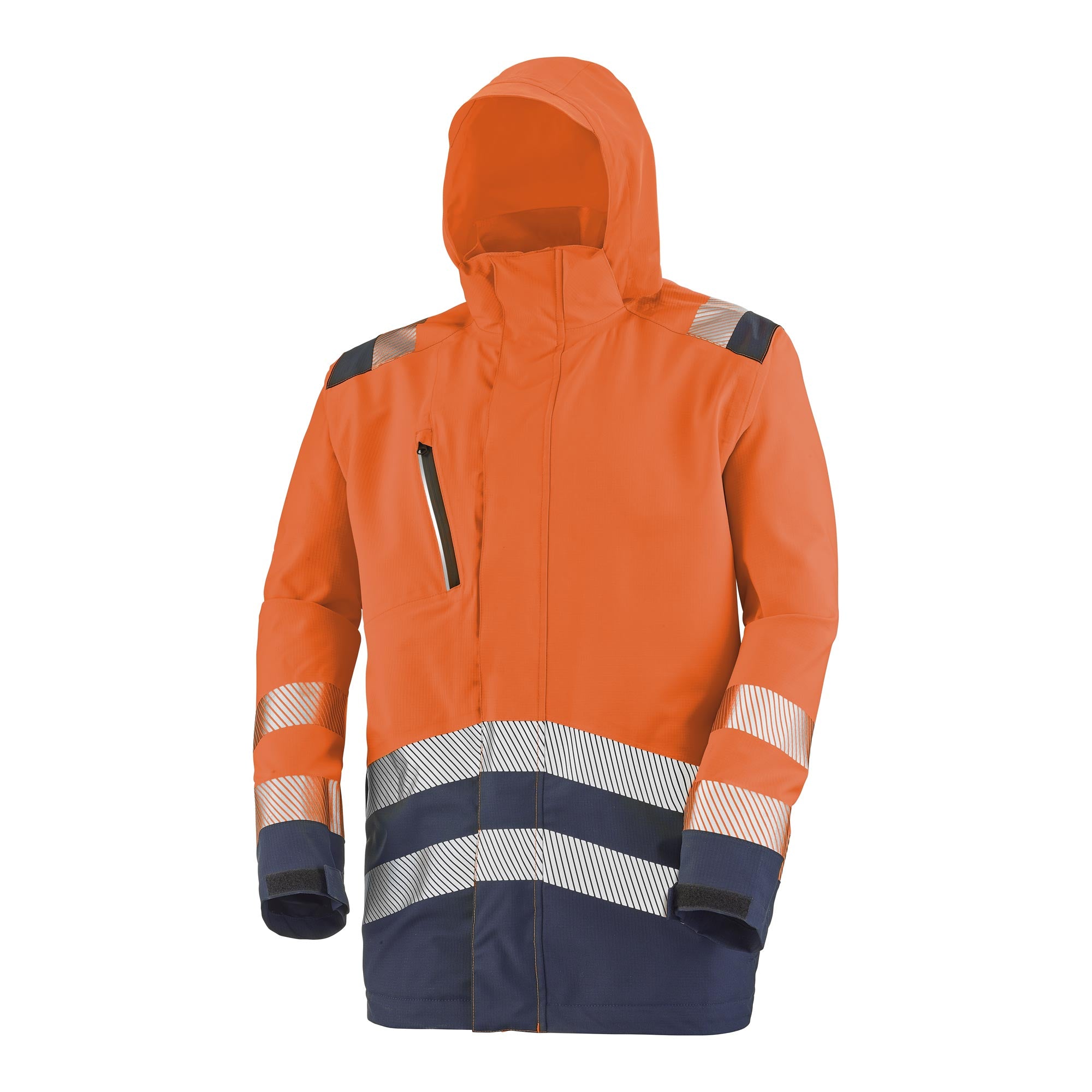 Parka coque ERWIN Orange Fluo / Navy Haute Visibilité de la marque Cepovett Safety - Photo 3/4