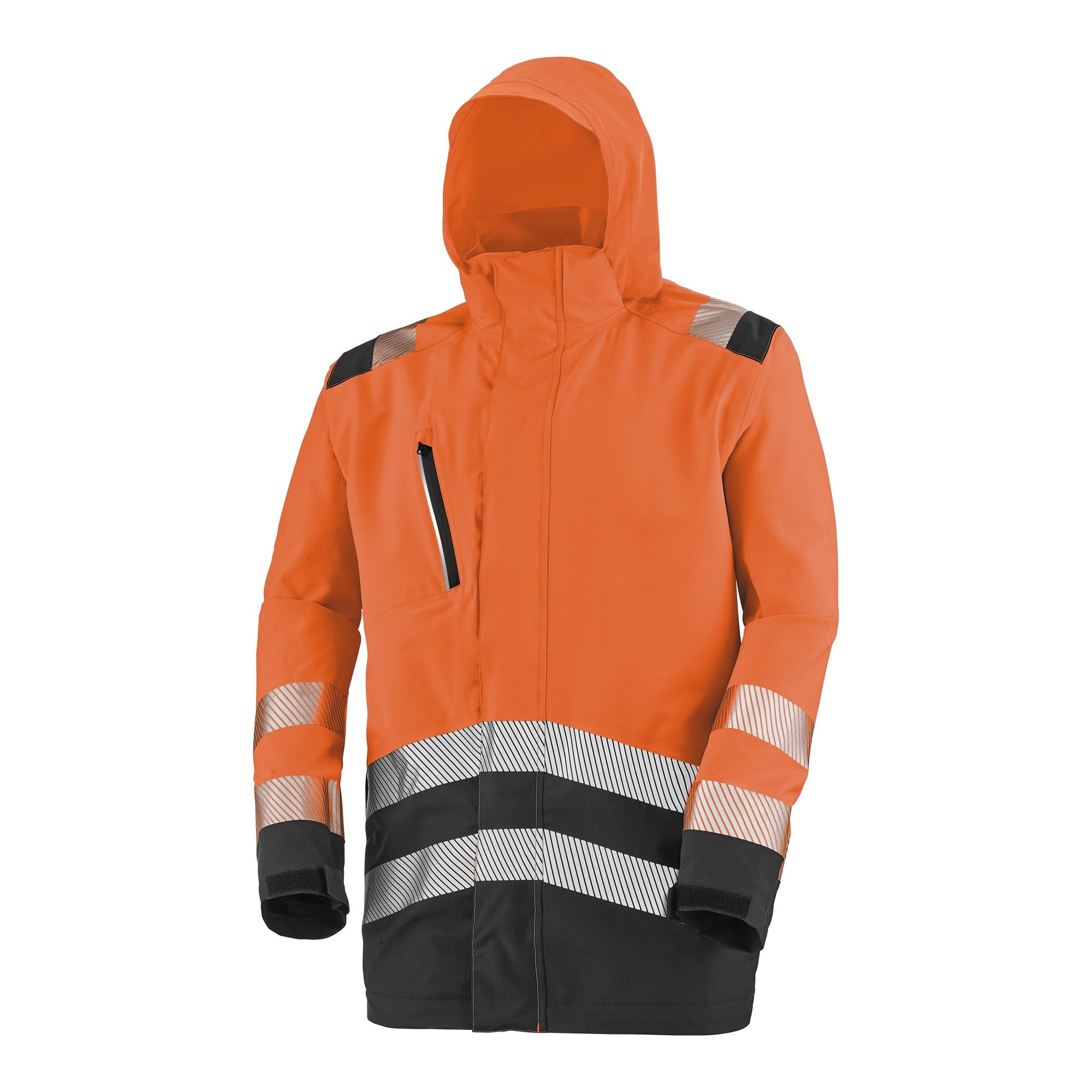 Parka coque ERWIN Orange Fluo / Noir Haute Visibilité de la marque Cepovett Safety - Photo 3/4