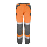Pantalon ESCORIAL Orange Fluo / Gris Charcoal Multirisques de la marque Cepovett Safety - Photo face