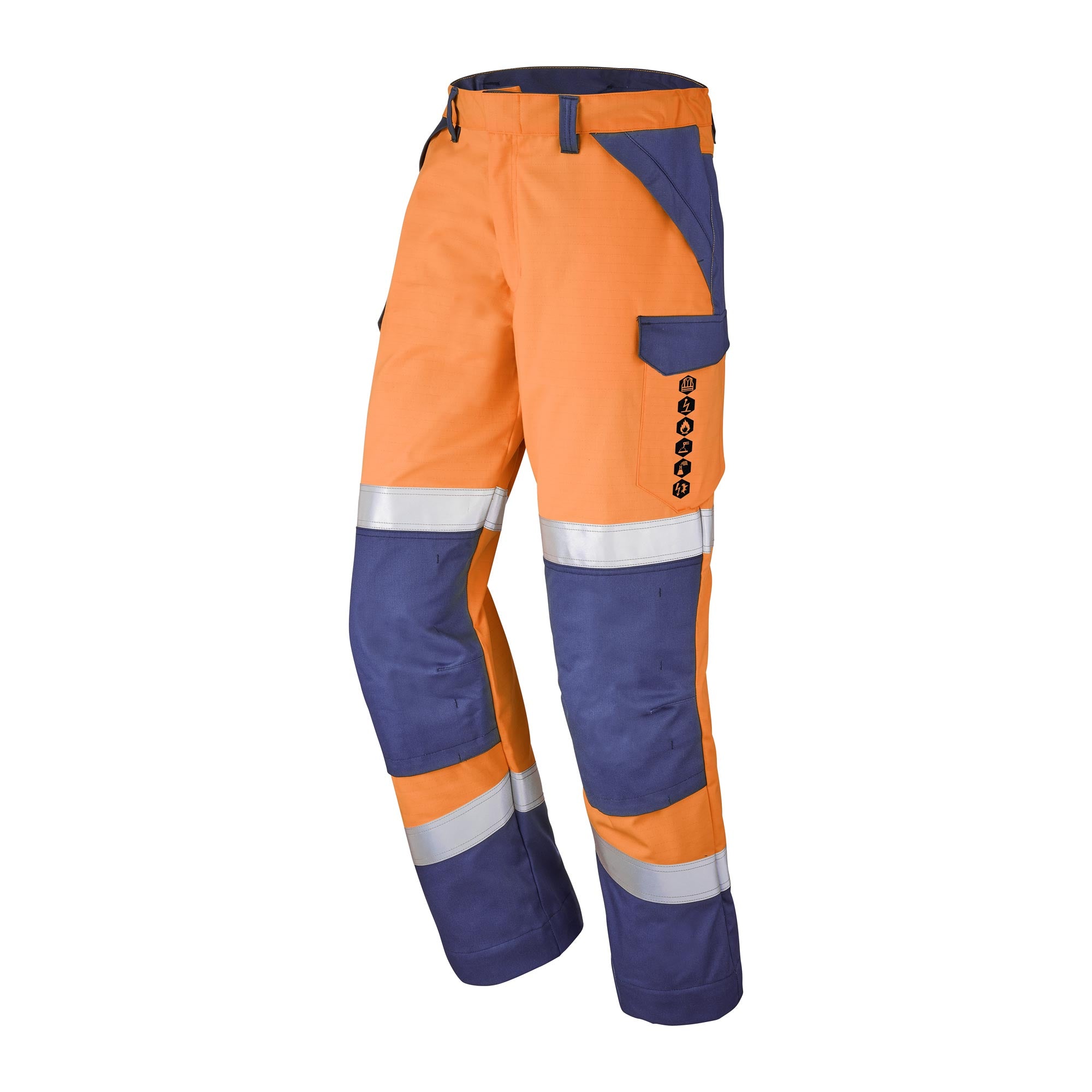 Pantalon ESCORIAL Orange Fluo / Bleu Marine Multirisques de la marque Cepovett Safety - Photo 3/4