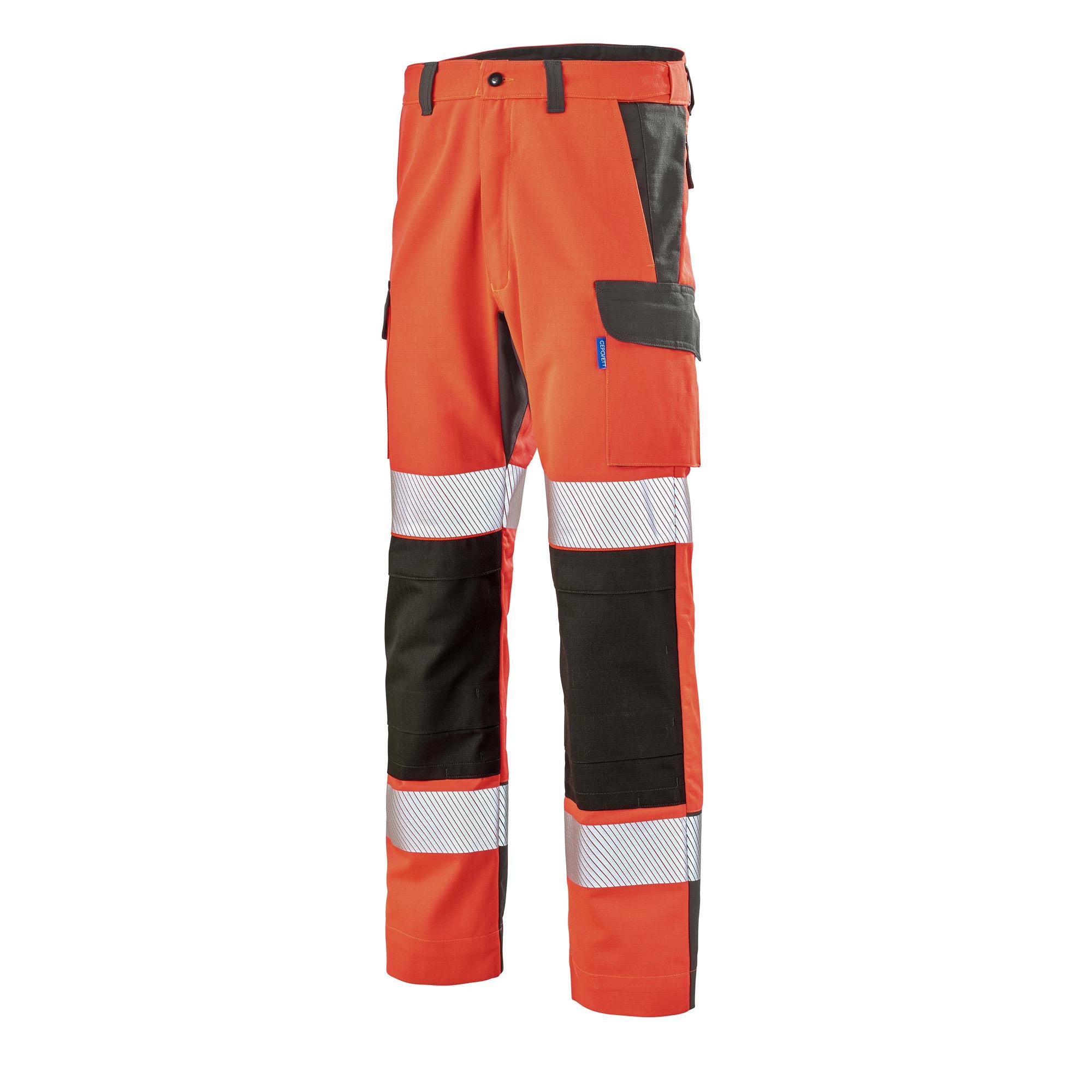 Pantalon FLUO ADVANCED Rouge Fluo / Gris Charcoal Haute Visibilité de la marque Cepovett Safety - Photo 3/4