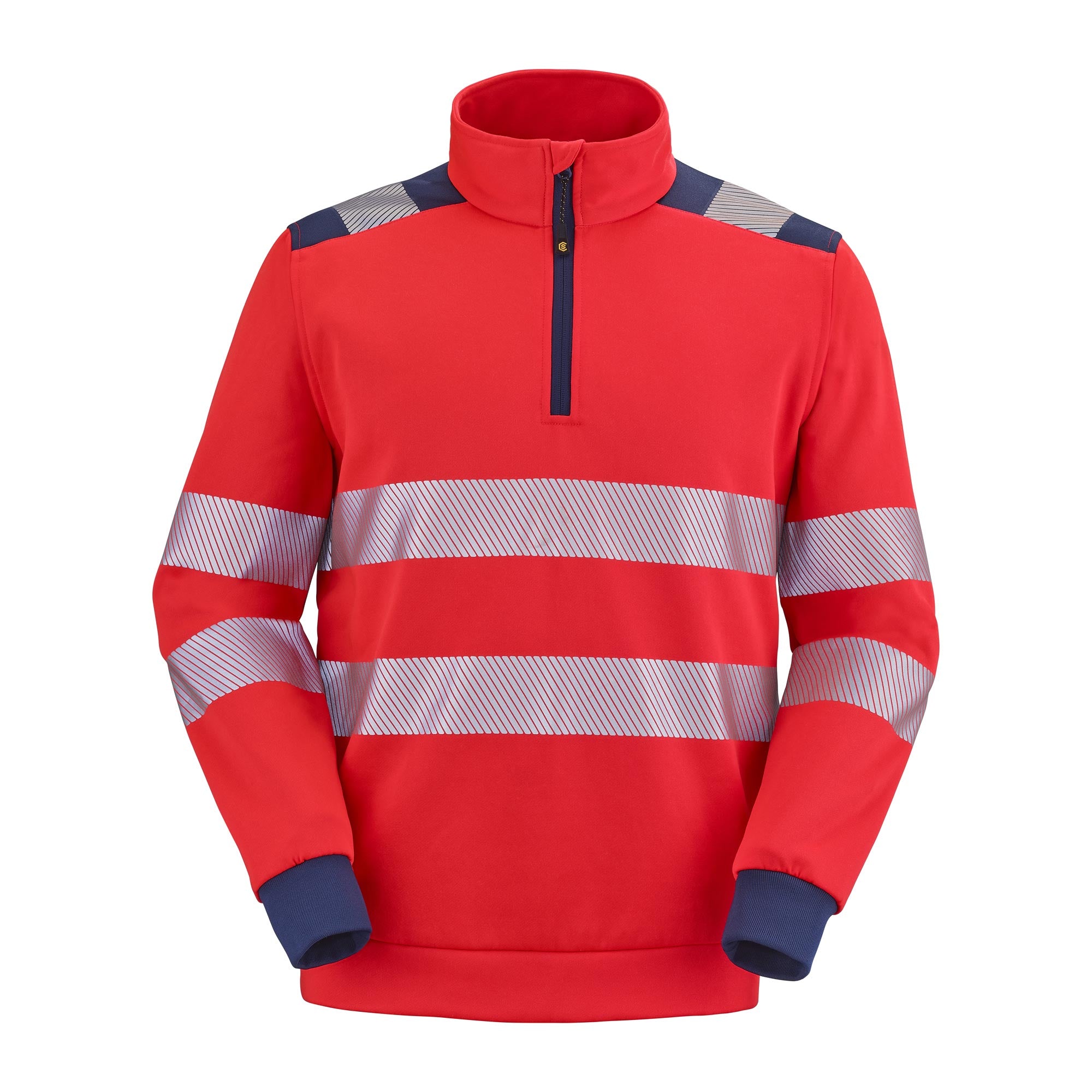 Sweat JACKHAMMER Rouge Fluo / Bleu Marine Haute Visibilité de la marque Cepovett Safety - Photo face