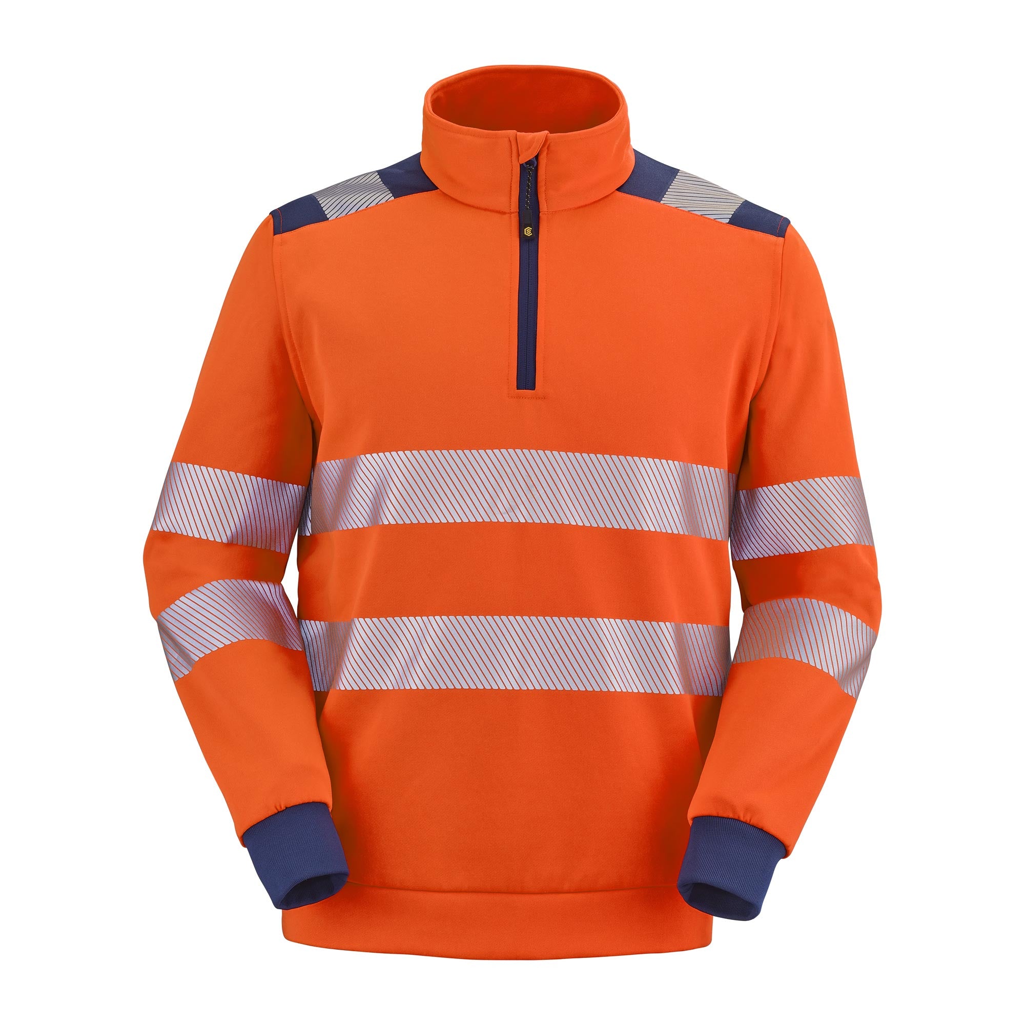 Sweat JACKHAMMER Orange Fluo / Bleu Marine Haute Visibilité de la marque Cepovett Safety - Photo face
