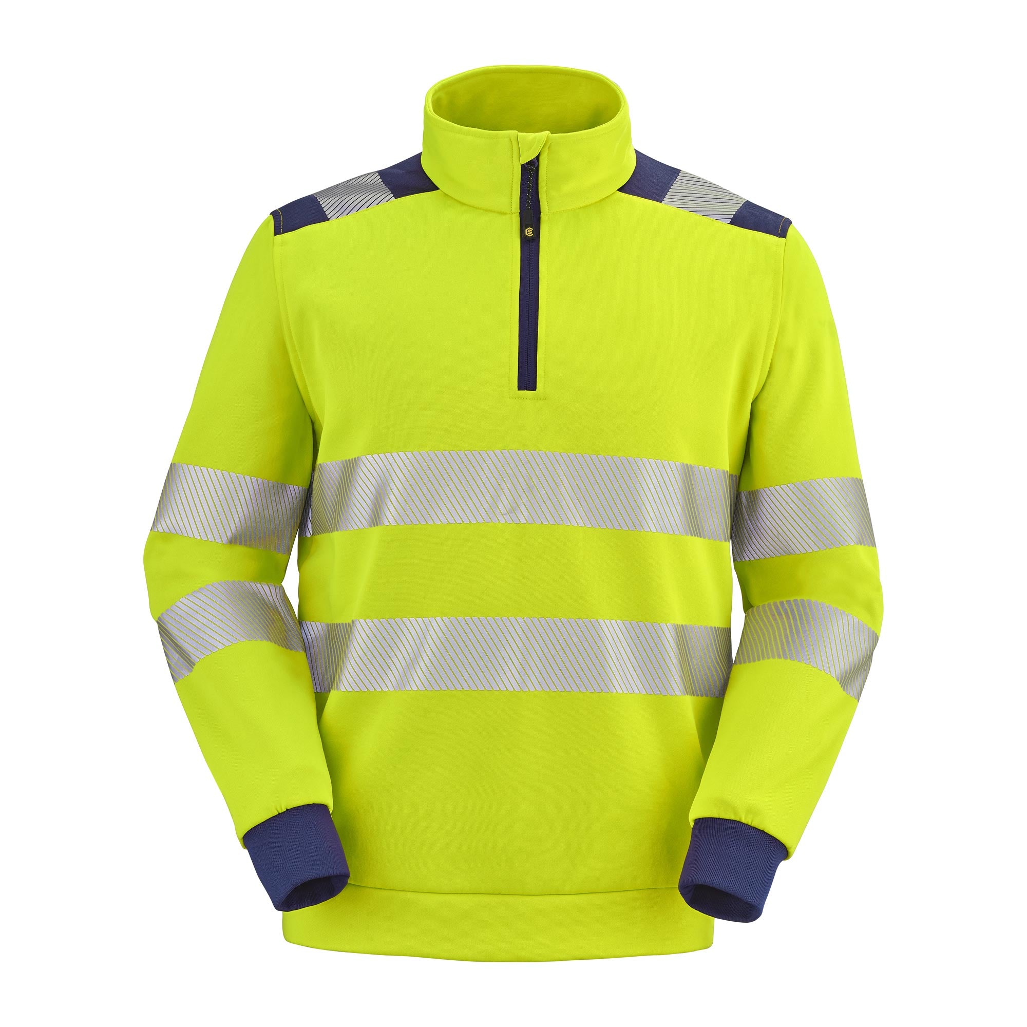 Sweat JACKHAMMER Jaune Fluo / Bleu Marine Haute Visibilité de la marque Cepovett Safety - Photo face