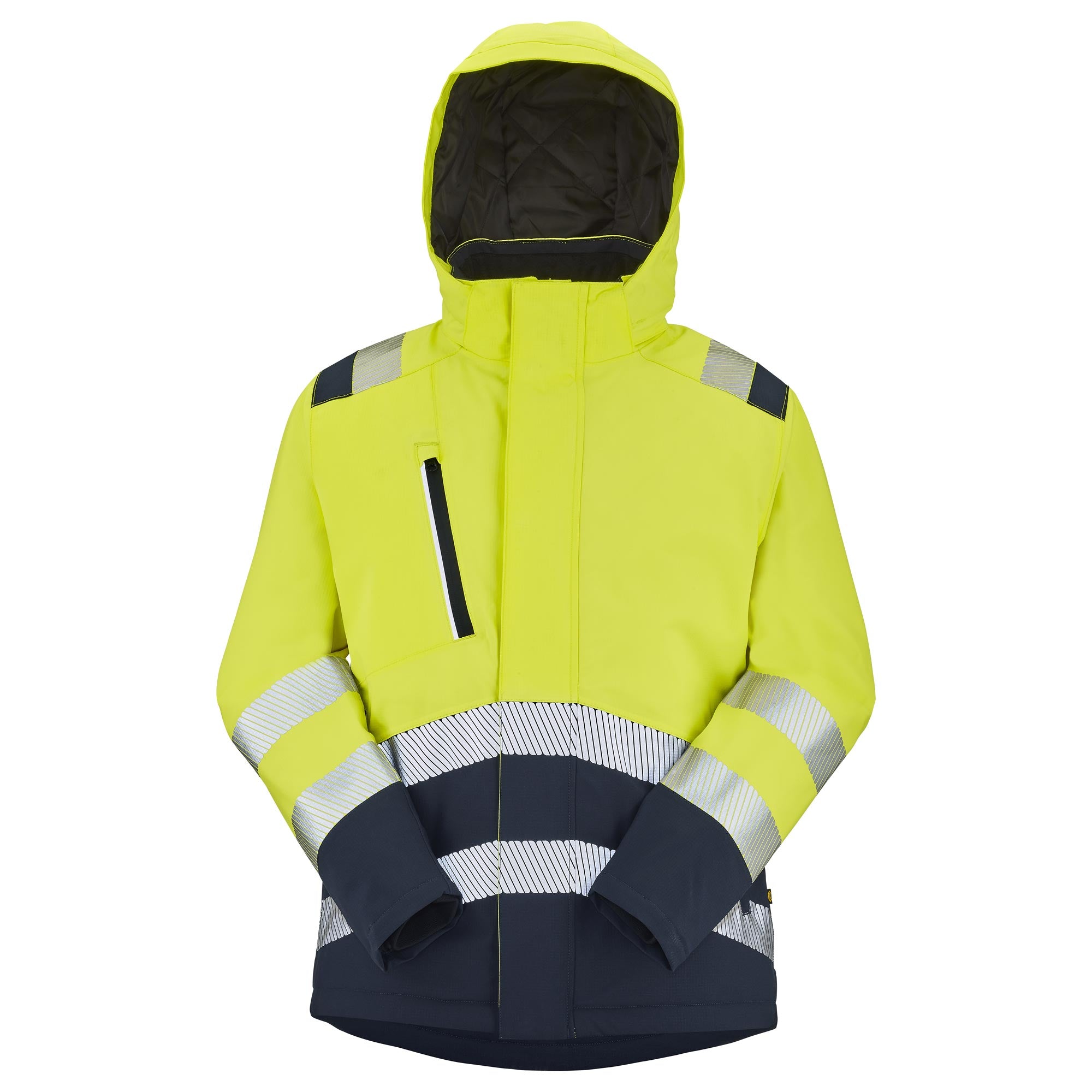 Parka PETRA Jaune Fluo / Bleu Marine Haute Visibilité de la marque Cepovett Safety - Photo face