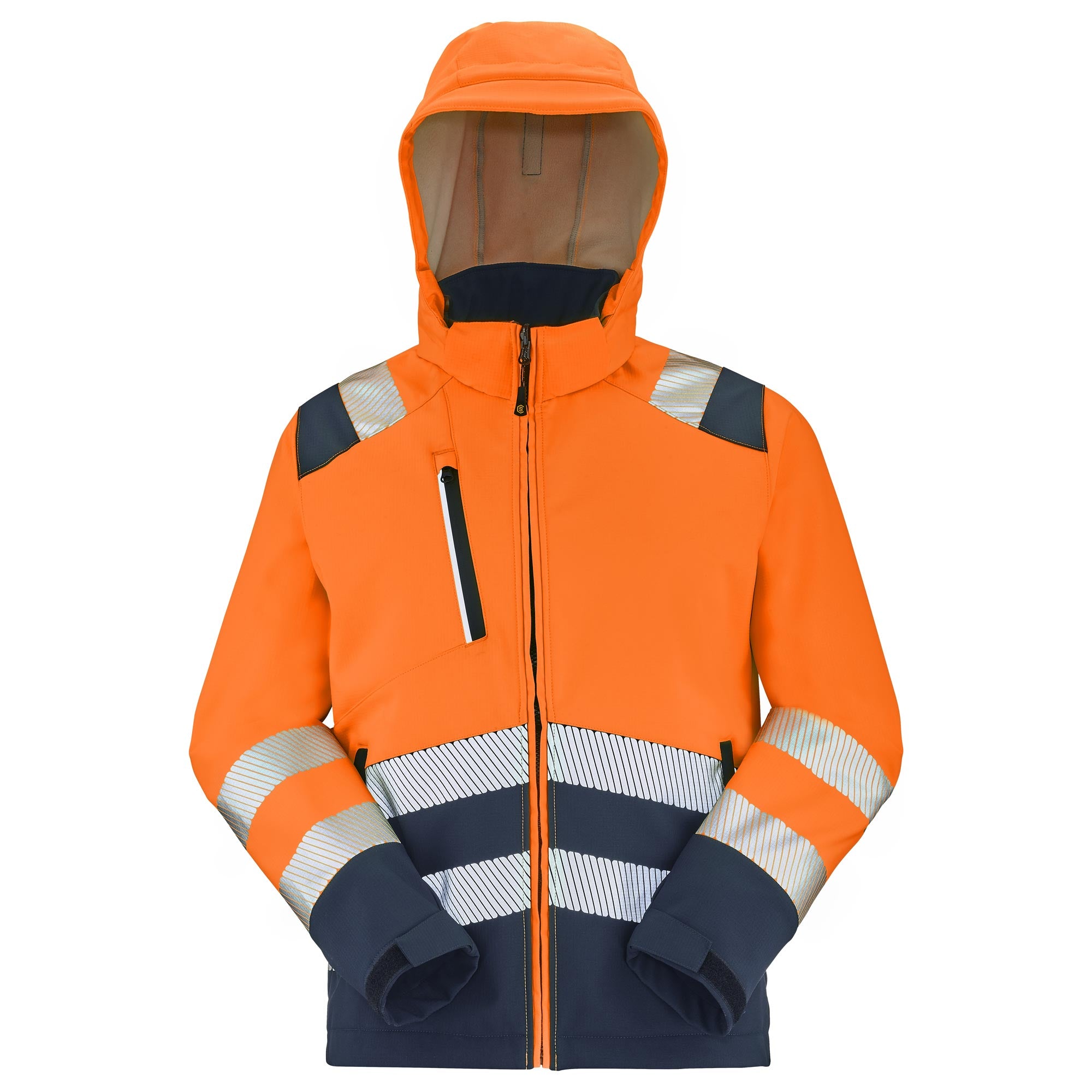Softshell TATRAS XP PI Orange Fluo / Navy Haute Visibilité de la marque Cepovett Safety - Photo face