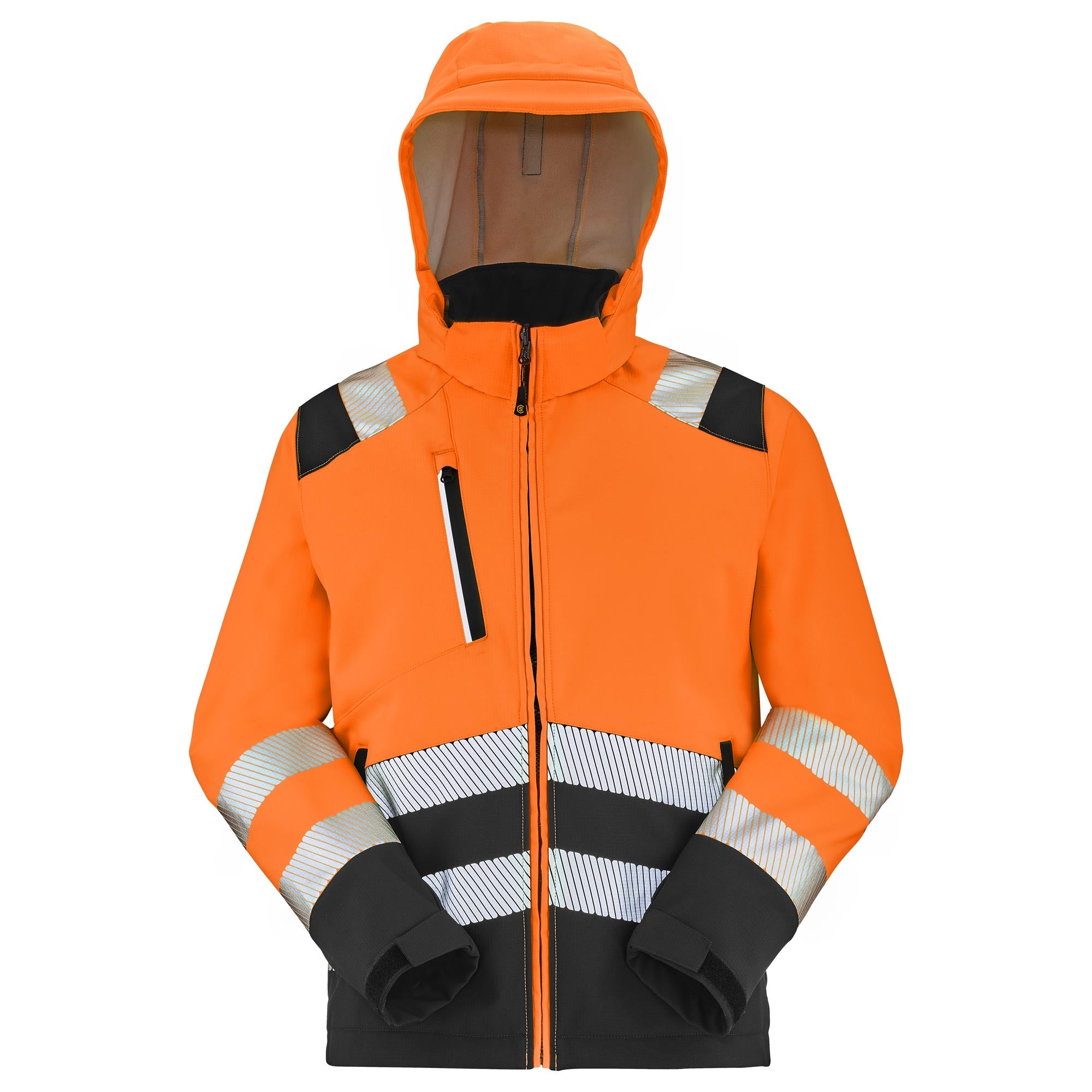 Softshell TATRAS XP PI Orange Fluo / Noir Haute Visibilité de la marque Cepovett Safety - Photo face