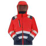 Softshell TATRAS XP PI Rouge Fluo / Navy Haute Visibilité de la marque Cepovett Safety - Photo face