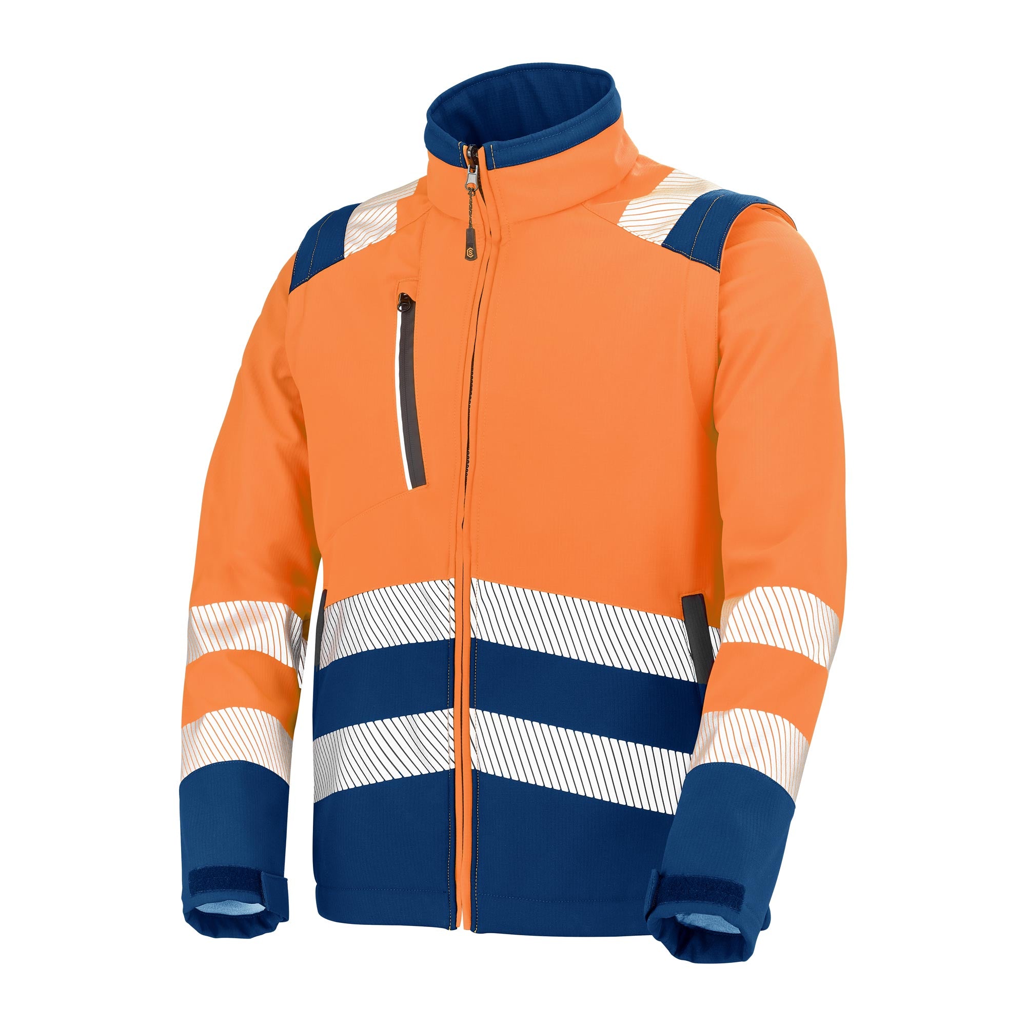 Combinaison 2 zip OUKA Orange Fluo / Navy Multirisques de la marque Cepovett Safety - Photo 3/4