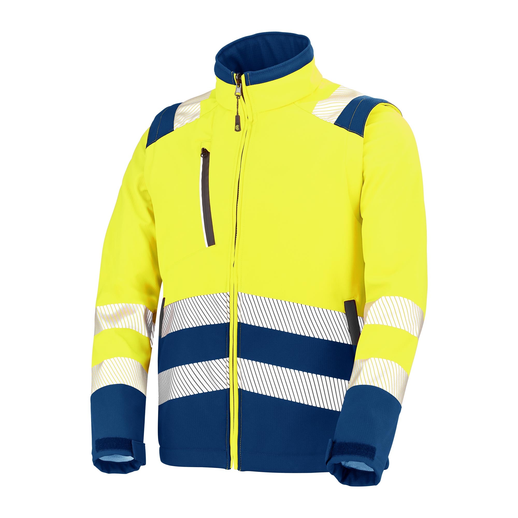 Combinaison 2 zip OUKA Jaune Fluo / Bleu Marine Multirisques de la marque Cepovett Safety - Photo 3/4