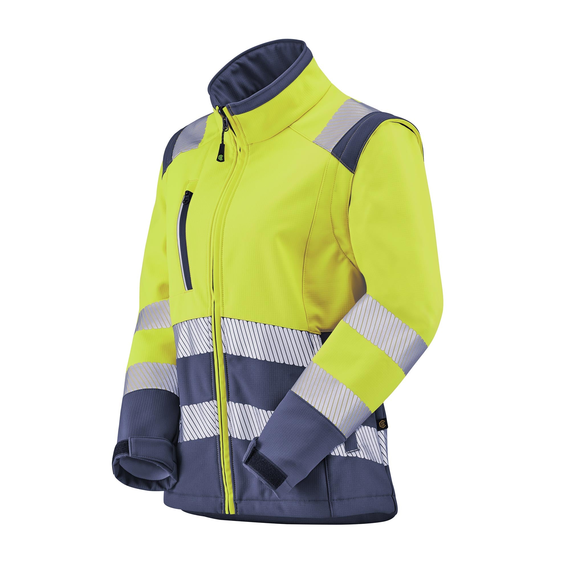 Softshell TIAN Jaune Fluo / Bleu Marine Haute Visibilité de la marque Cepovett Safety - Photo 3/4