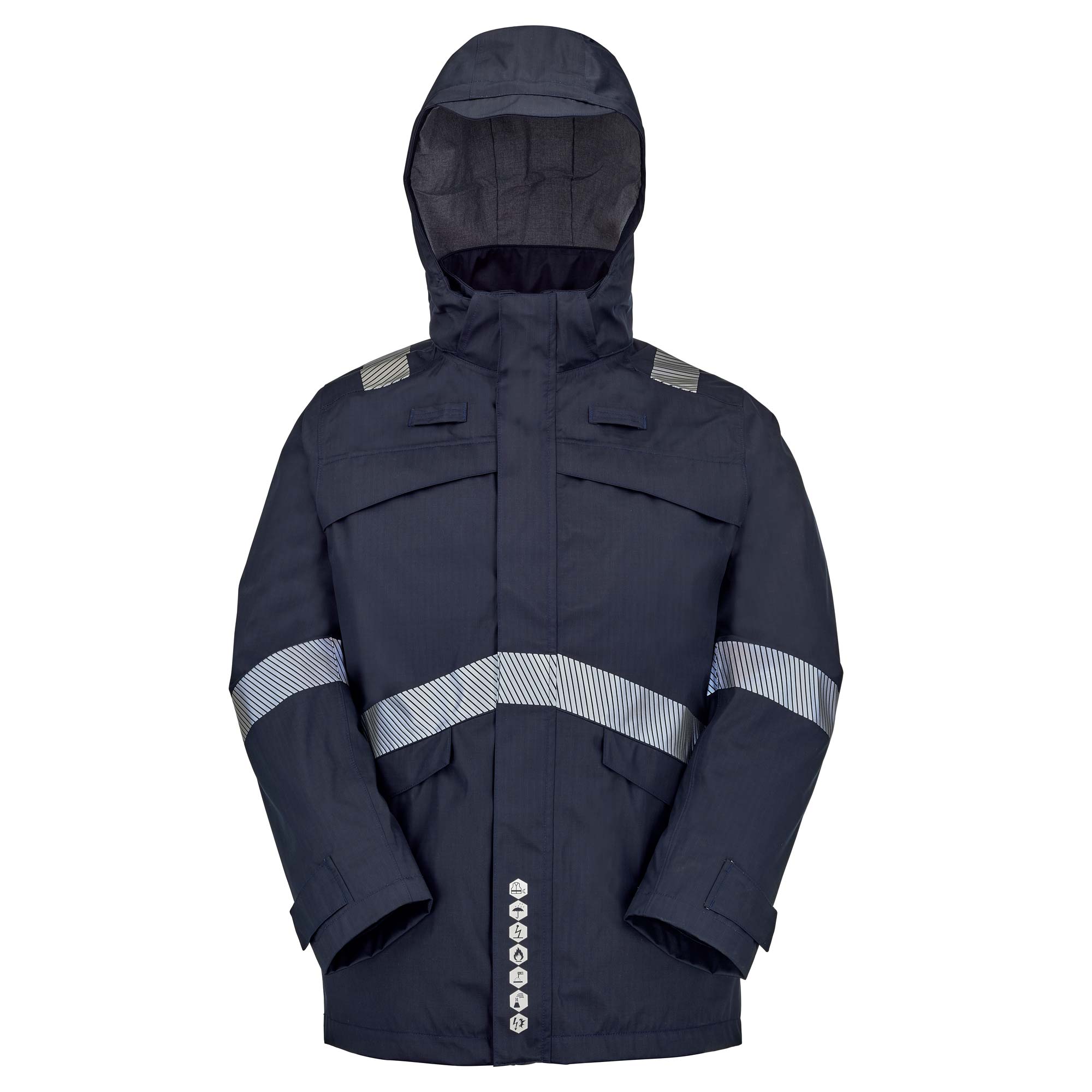 Parka ULLY Navy Multirisques, Arc électrique classe 2 de la marque Cepovett Safety - Photo face