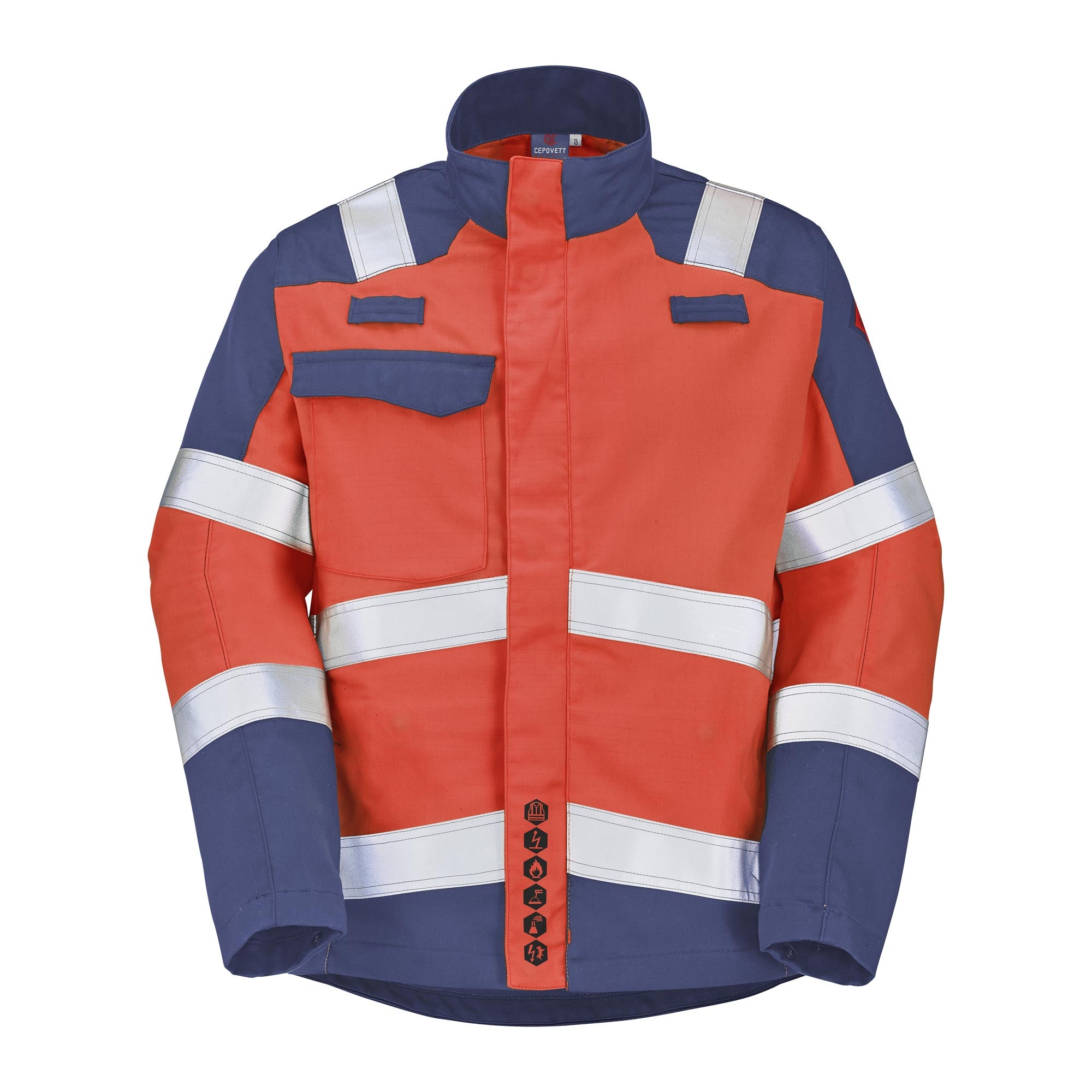 Blouson ABRA Orange Fluo / Bleu Marine Multirisques de la marque Cepovett Safety - Photo 3/4