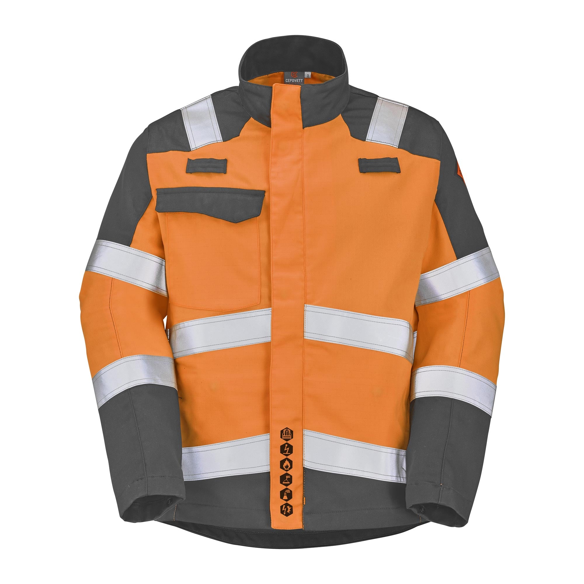 Blouson ABRA Orange Fluo / Bleu Marine Multirisques de la marque Cepovett Safety - Photo 3/4