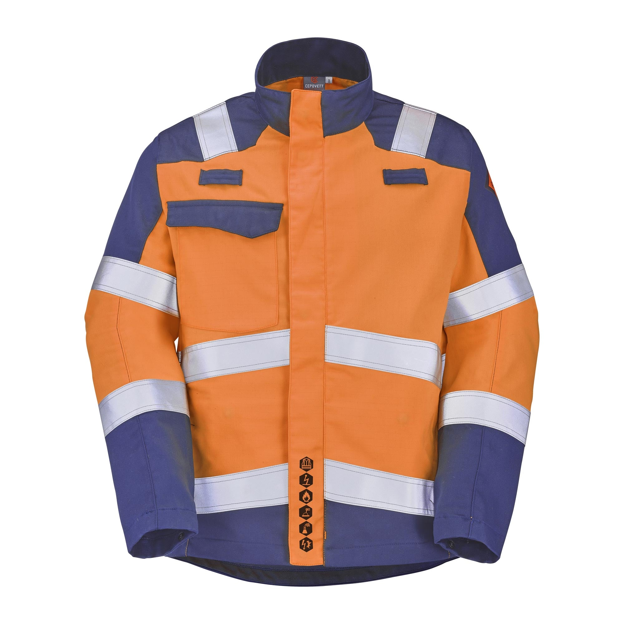 Blouson ABRA Orange Fluo / Bleu Marine Multirisques de la marque Cepovett Safety - Photo 3/4