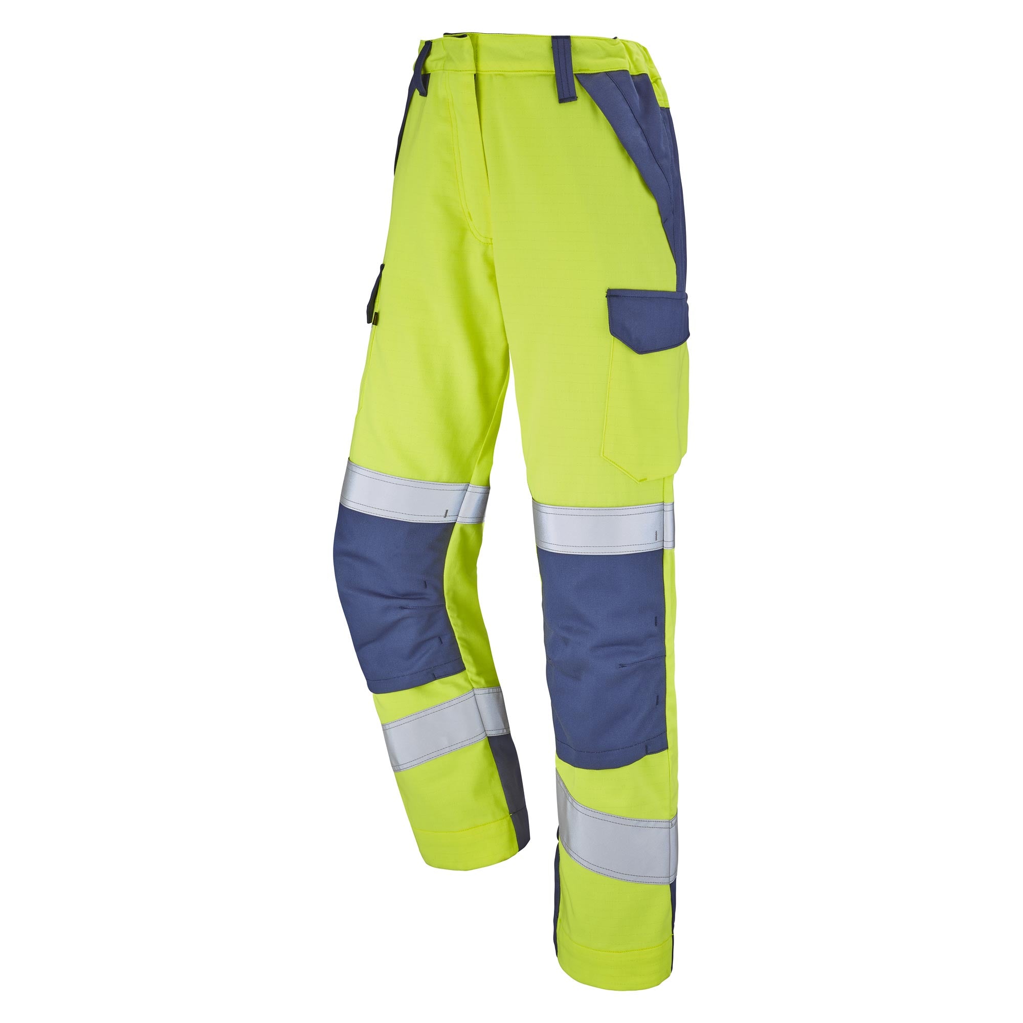 Pantalon poches genoux AGATE Jaune Fluo / Bleu Marine Multirisques de la marque Cepovett Safety - Photo 3/4