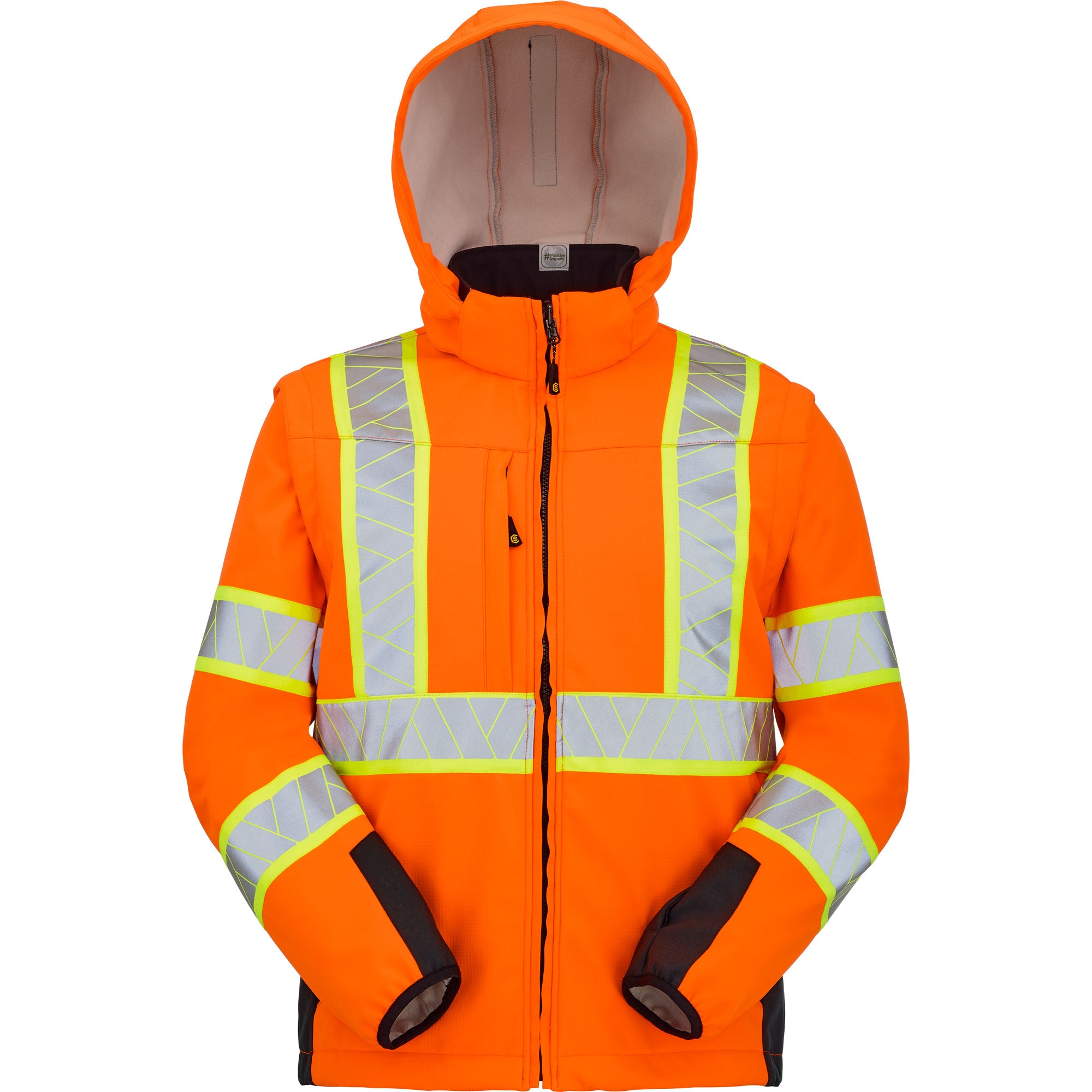Softshell ASTRIA Orange Fluo / Noir Haute Visibilité de la marque Cepovett Safety - Photo face