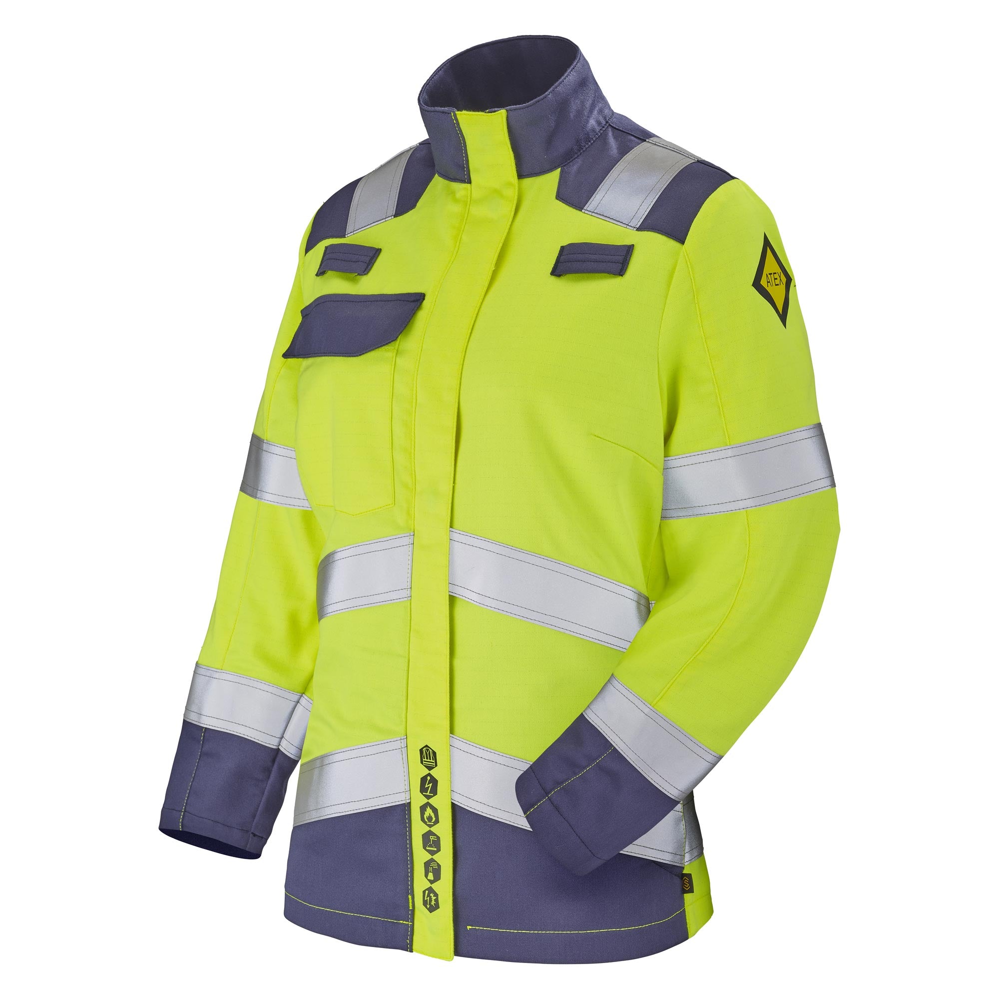 Blouson AURA Jaune Fluo / Bleu Marine Multirisques de la marque Cepovett Safety - Photo 3/4