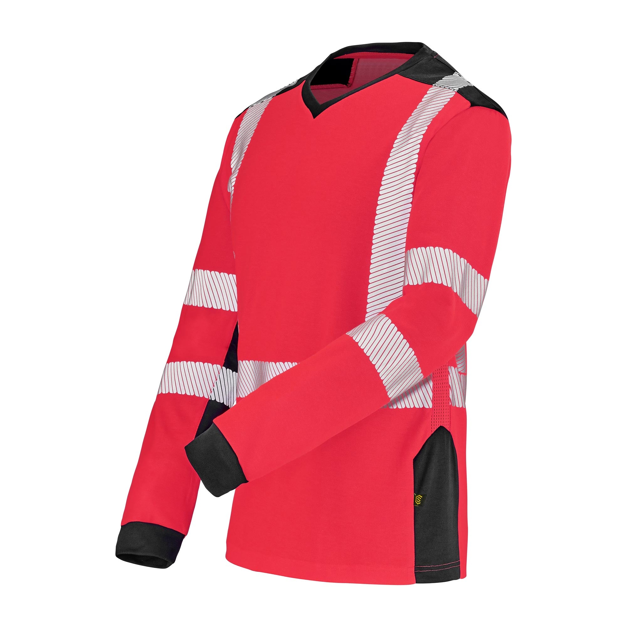 Tee-shirt BARANNI Rouge Fluo / Noir Haute Visibilité de la marque Cepovett Safety - Photo 3/4