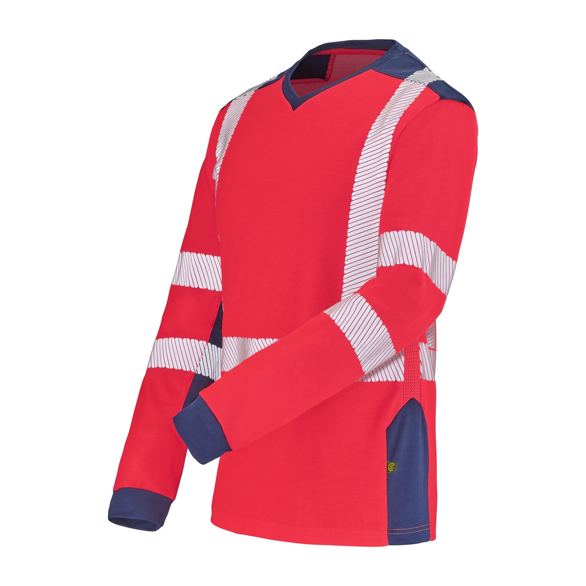 Tee-shirt BARANNI Rouge Fluo / Bleu Marine Haute Visibilité de la marque Cepovett Safety - Photo 3/4