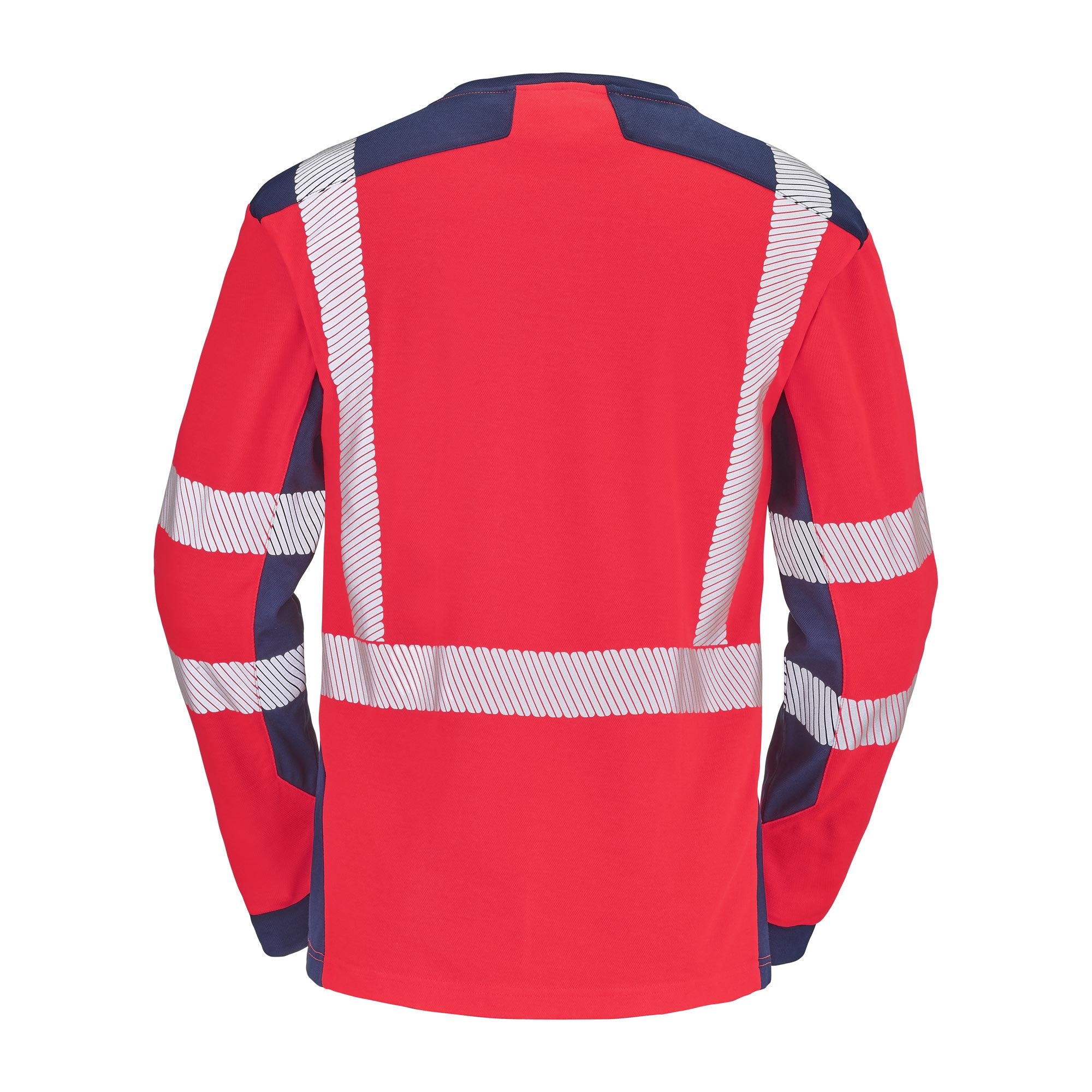 Tee-shirt BARANNI Rouge Fluo / Bleu Marine Haute Visibilité de la marque Cepovett Safety - Photo dos