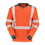 Tee-shirt CHERGUI Orange Fluo / Bleu Marine Haute Visibilité de la marque Cepovett Safety - Photo 3/4