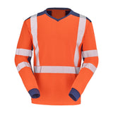Tee-shirt CHERGUI Orange Fluo / Bleu Marine Haute Visibilité de la marque Cepovett Safety - Photo 3/4