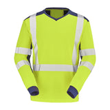Tee-shirt CHERGUI Orange Fluo / Bleu Marine Haute Visibilité de la marque Cepovett Safety - Photo 3/4
