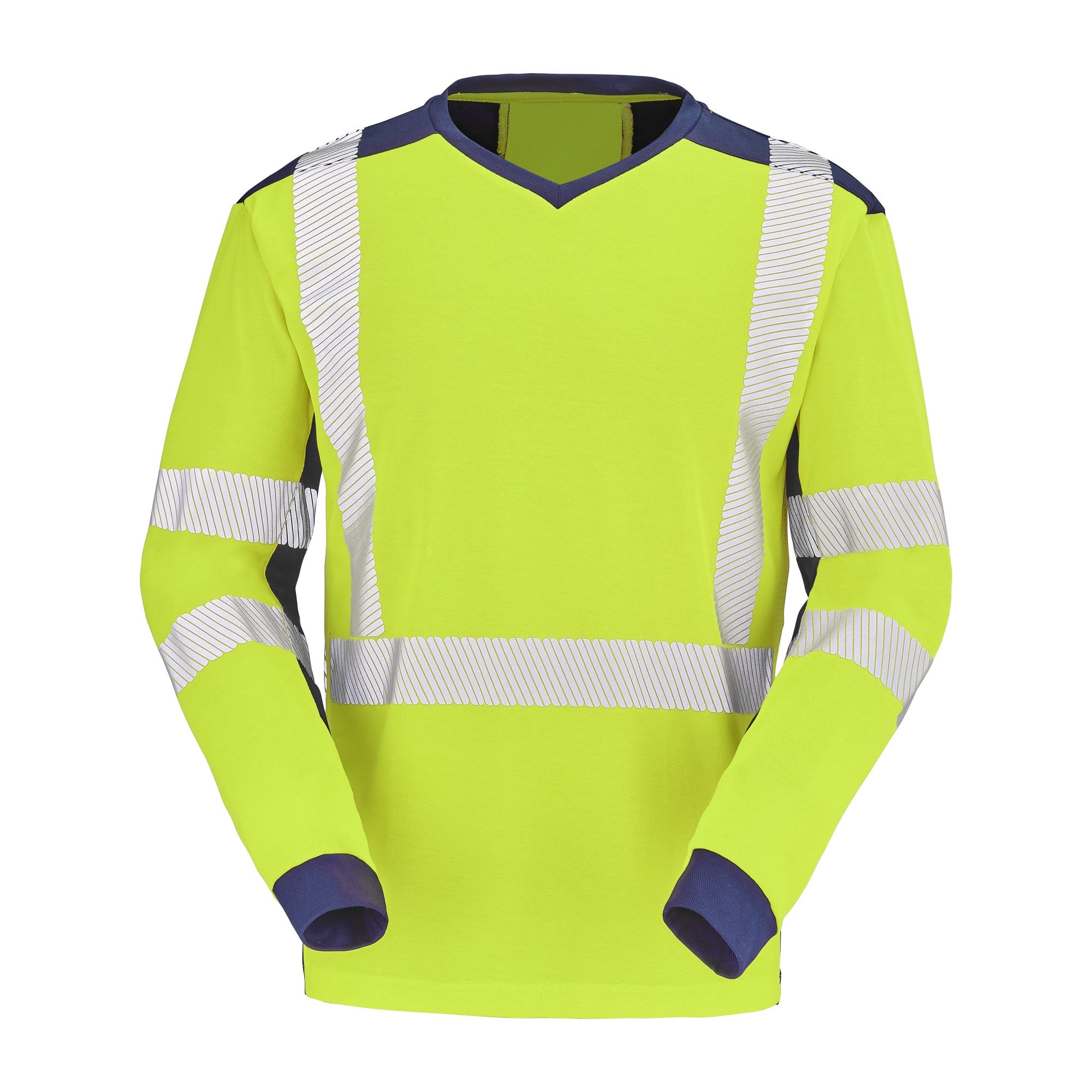Tee-shirt CHERGUI Orange Fluo / Bleu Marine Haute Visibilité de la marque Cepovett Safety - Photo 3/4