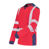 Tee-shirt CHERGUI Orange Fluo / Bleu Marine Haute Visibilité de la marque Cepovett Safety - Photo 3/4