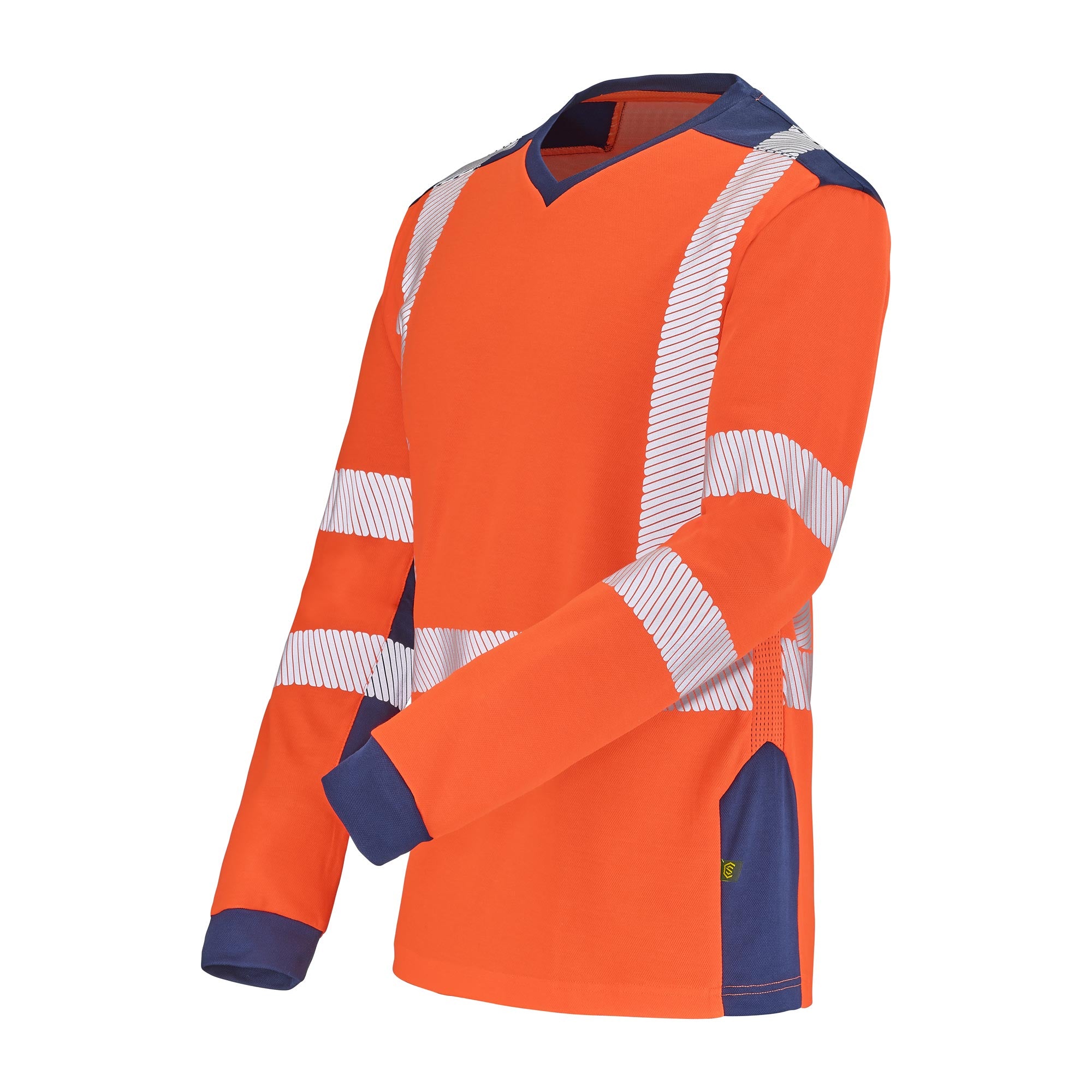 Tee-shirt CHERGUI Orange Fluo / Bleu Marine Haute Visibilité de la marque Cepovett Safety - Photo 3/4