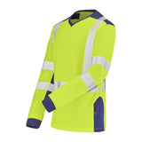 Tee-shirt CHERGUI Orange Fluo / Bleu Marine Haute Visibilité de la marque Cepovett Safety - Photo 3/4