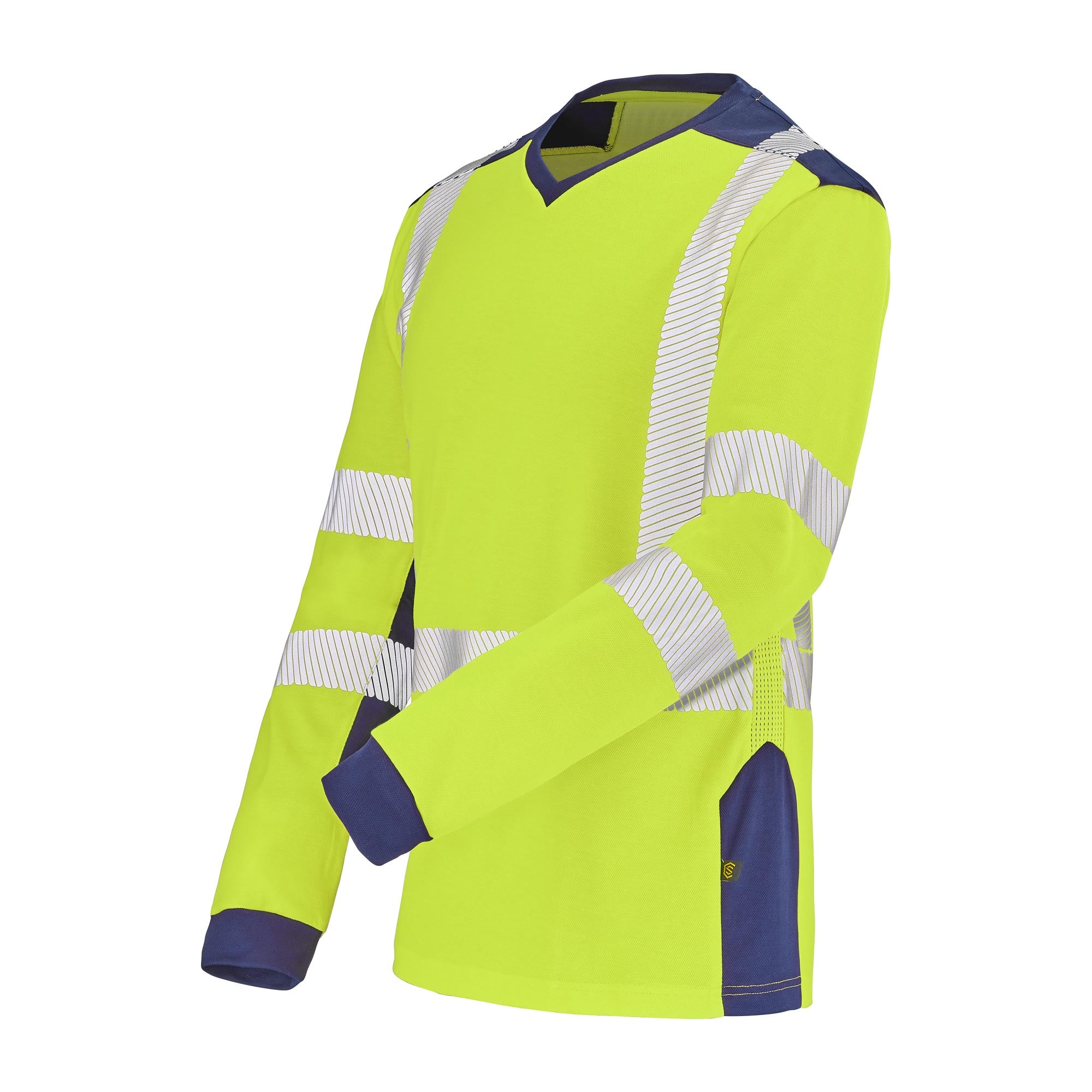 Tee-shirt CHERGUI Orange Fluo / Bleu Marine Haute Visibilité de la marque Cepovett Safety - Photo 3/4