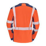Tee-shirt CHERGUI Orange Fluo / Bleu Marine Haute Visibilité de la marque Cepovett Safety - Photo 3/4