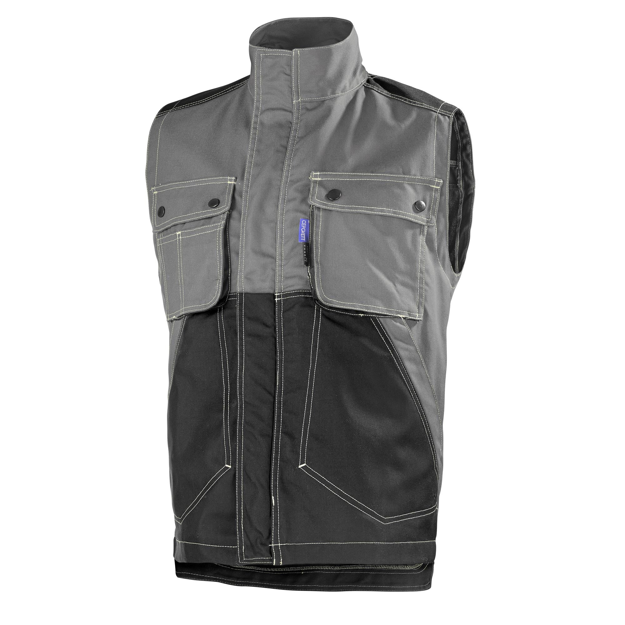 Gilet CRAFT WORKER Gris Charcoal / Noir Artisan BTP de la marque Cepovett Safety - Photo 3/4
