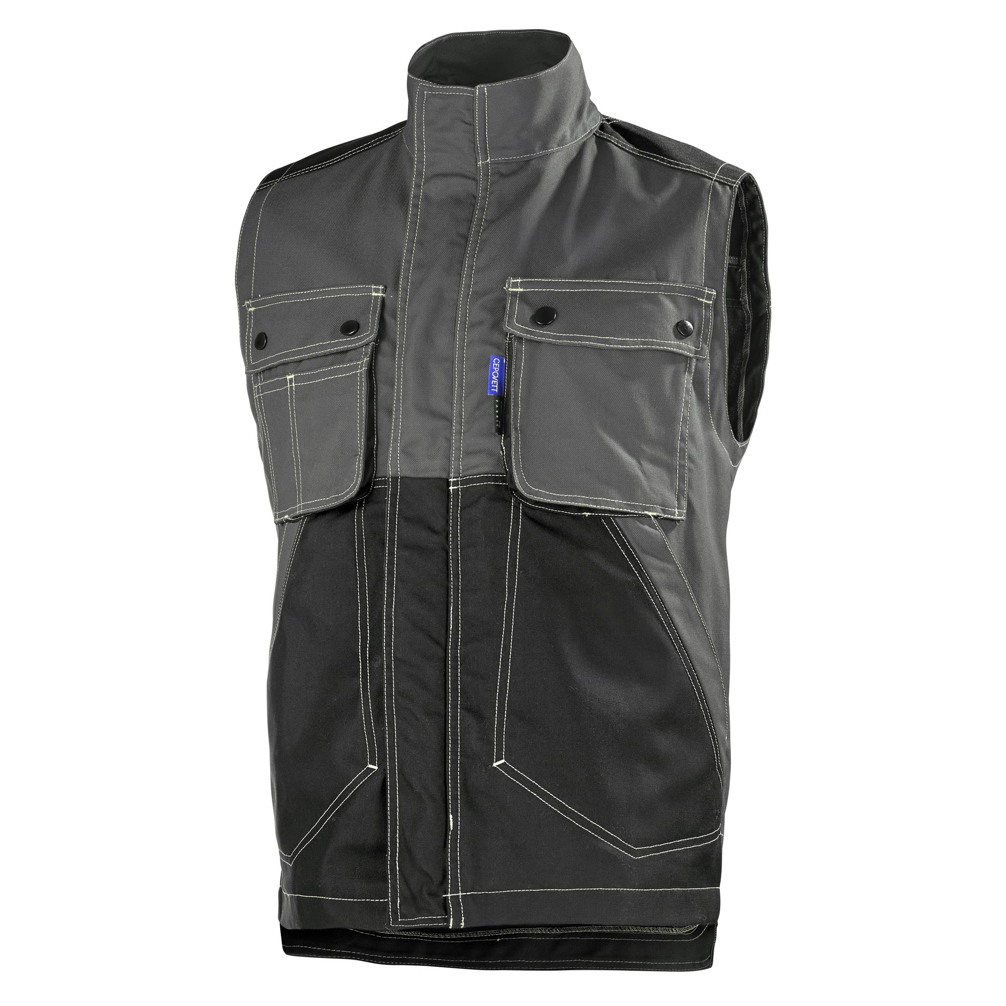 Gilet CRAFT WORKER Gris Charcoal / Noir Artisan BTP de la marque Cepovett Safety - Photo 3/4