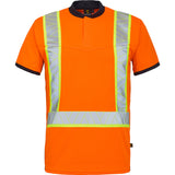 Polo CRIOS Orange Fluo / Noir Haute Visibilité de la marque Cepovett Safety - Photo face