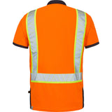 Polo CRIOS Orange Fluo / Noir Haute Visibilité de la marque Cepovett Safety - Photo dos