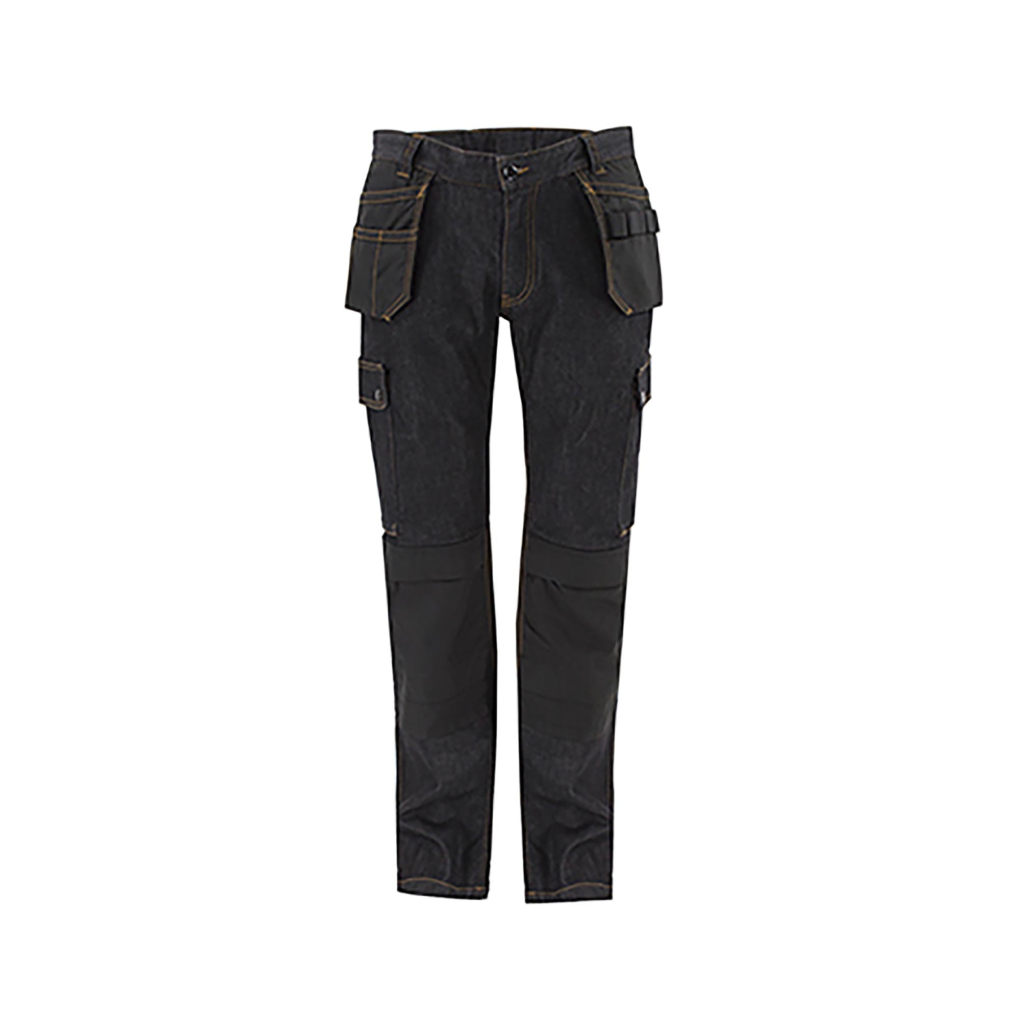 Jeans poches holster DENIM Noir Artisan BTP de la marque Cepovett Safety - Photo face