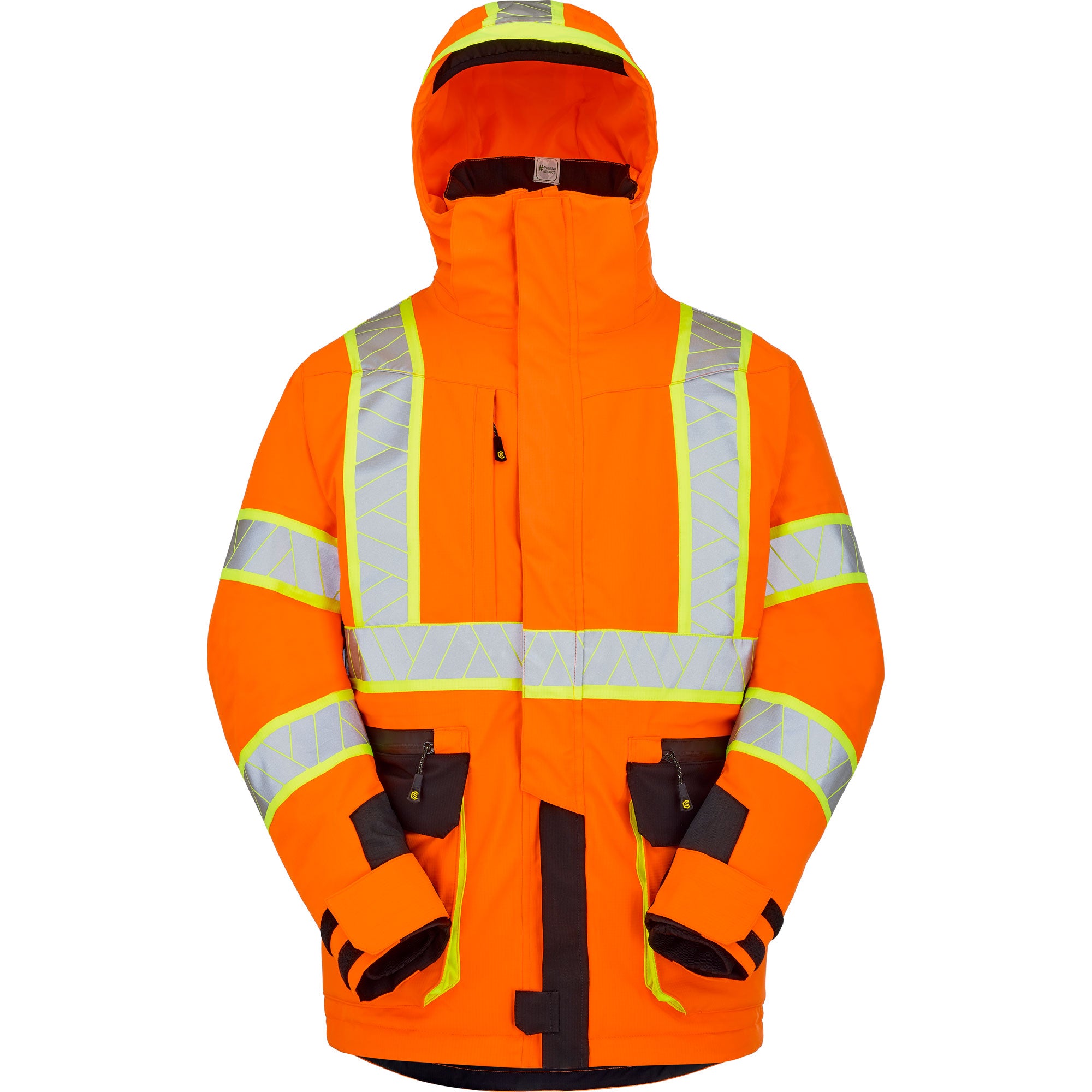 Parka ELEKTRA Orange Fluo / Noir Haute Visibilité de la marque Cepovett Safety - Photo face