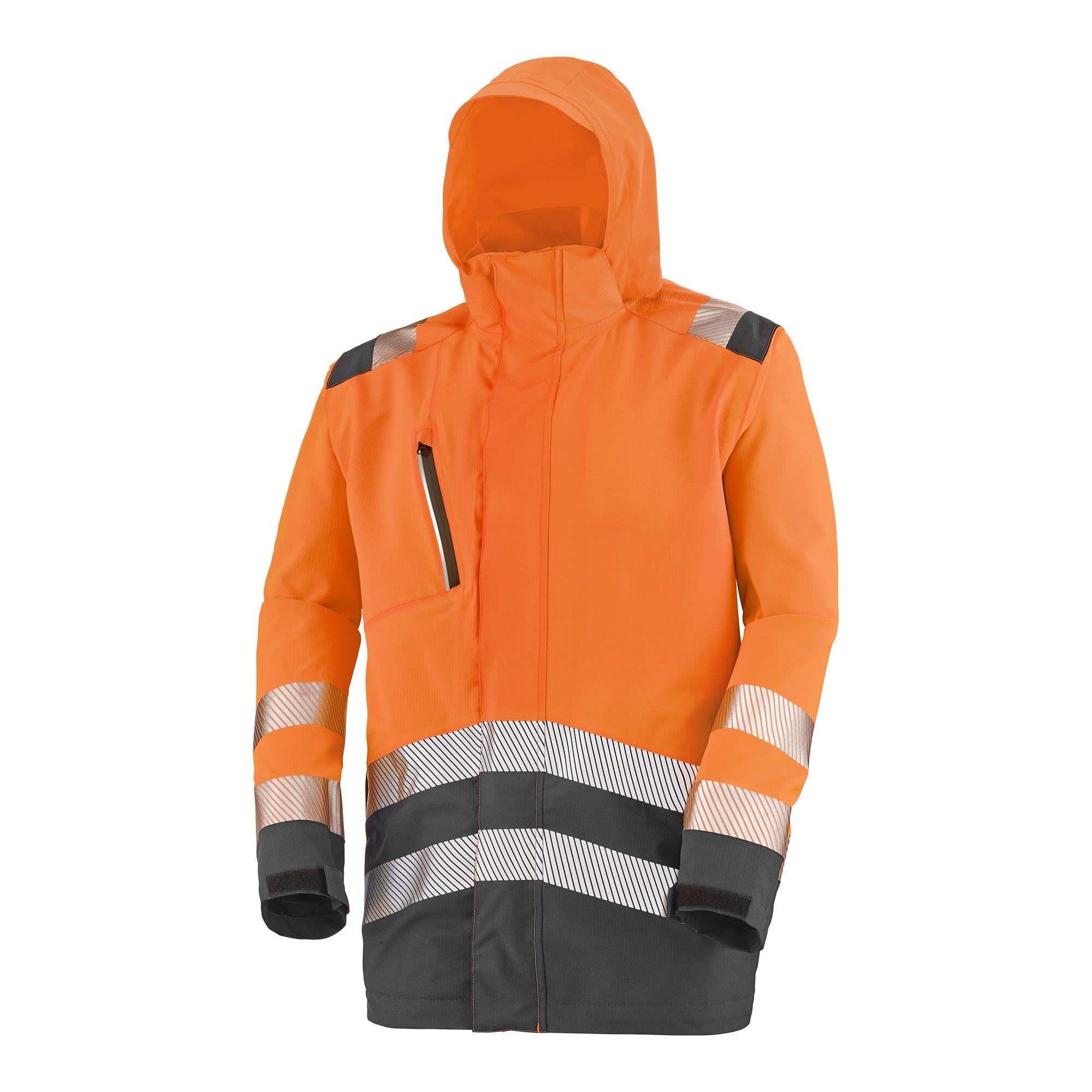 Parka coque ERWIN Orange Fluo / Gris Charcoal Haute Visibilité de la marque Cepovett Safety - Photo 3/4