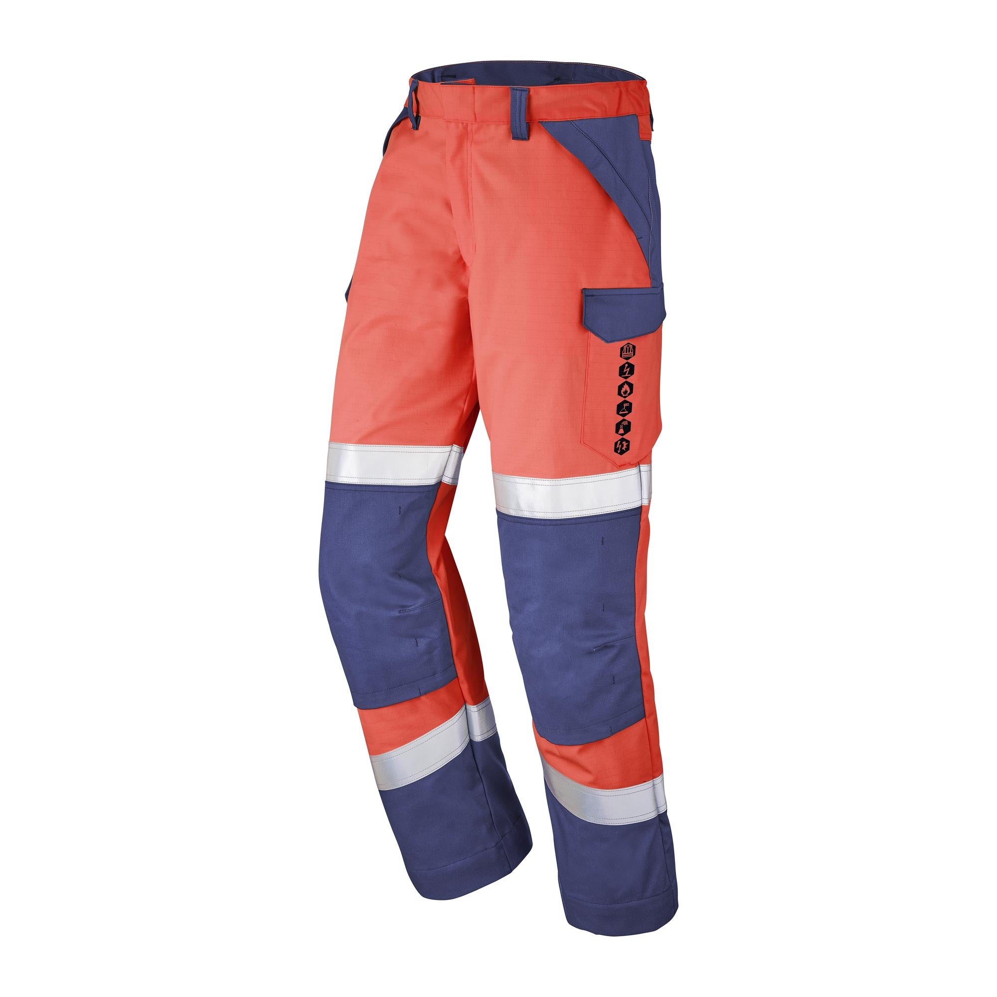 Pantalon ESCORIAL Orange Fluo / Bleu Marine Multirisques de la marque Cepovett Safety - Photo 3/4