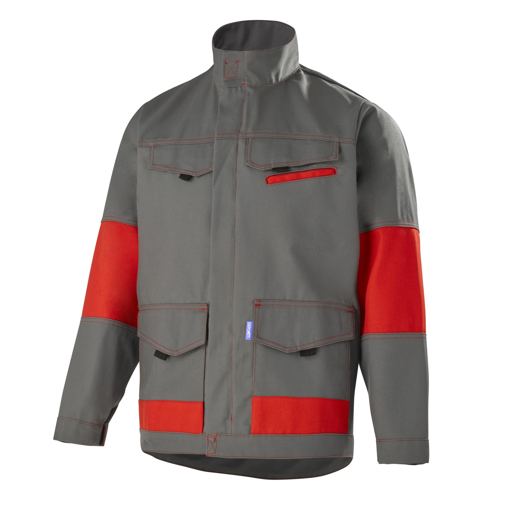 Blouson FACITY Gris Convoy / Rouge Industrie de la marque Cepovett Safety - Photo 3/4