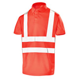Polo manches courtes FLUO BASE 2 Rouge Fluo Haute Visibilité de la marque Cepovett Safety - Photo 3/4
