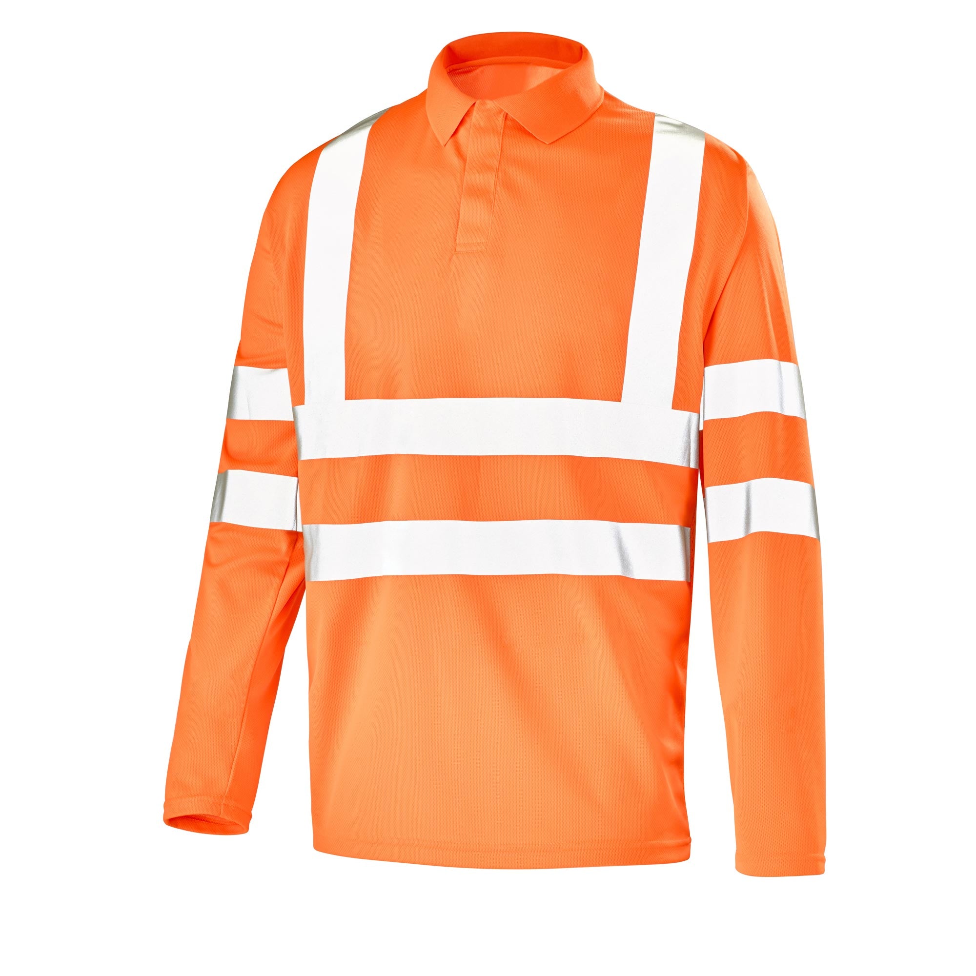 Polo manches longues FLUO BASE 2 Orange Fluo Haute Visibilité de la marque Cepovett Safety - Photo 3/4
