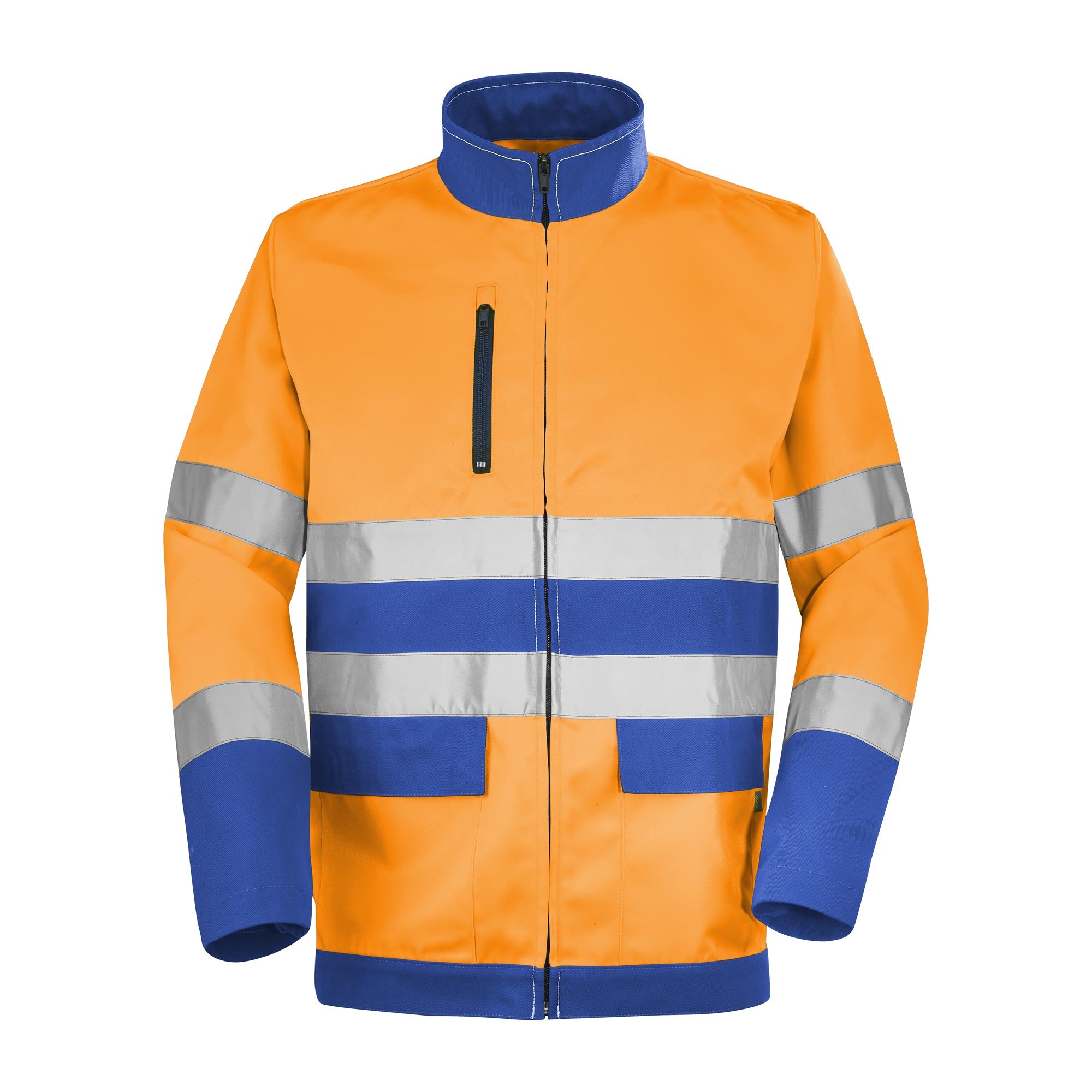 Blouson FLUO BASE XP Orange Fluo / Bleu Bugatti Haute Visibilité de la marque Cepovett Safety - Photo 3/4