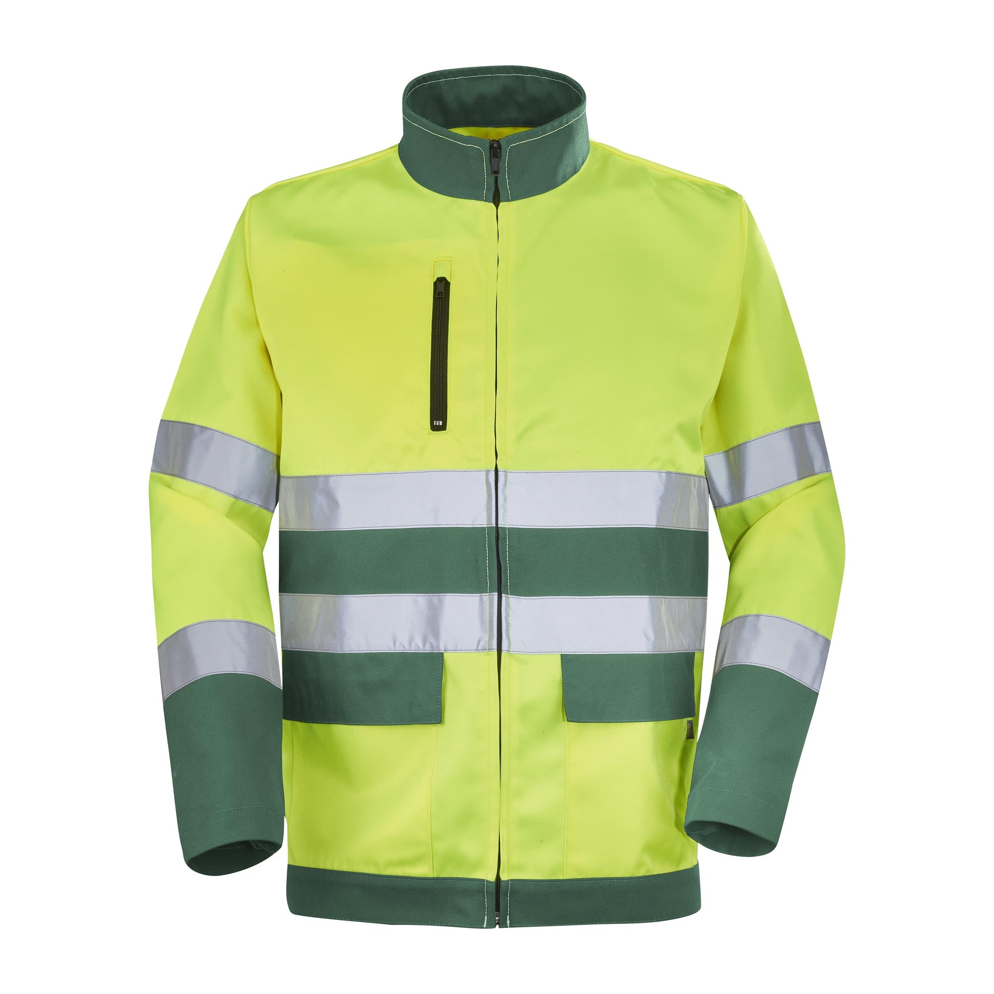 Blouson FLUO BASE XP Jaune Fluo / Vert Amazonie Haute Visibilité de la marque Cepovett Safety - Photo face